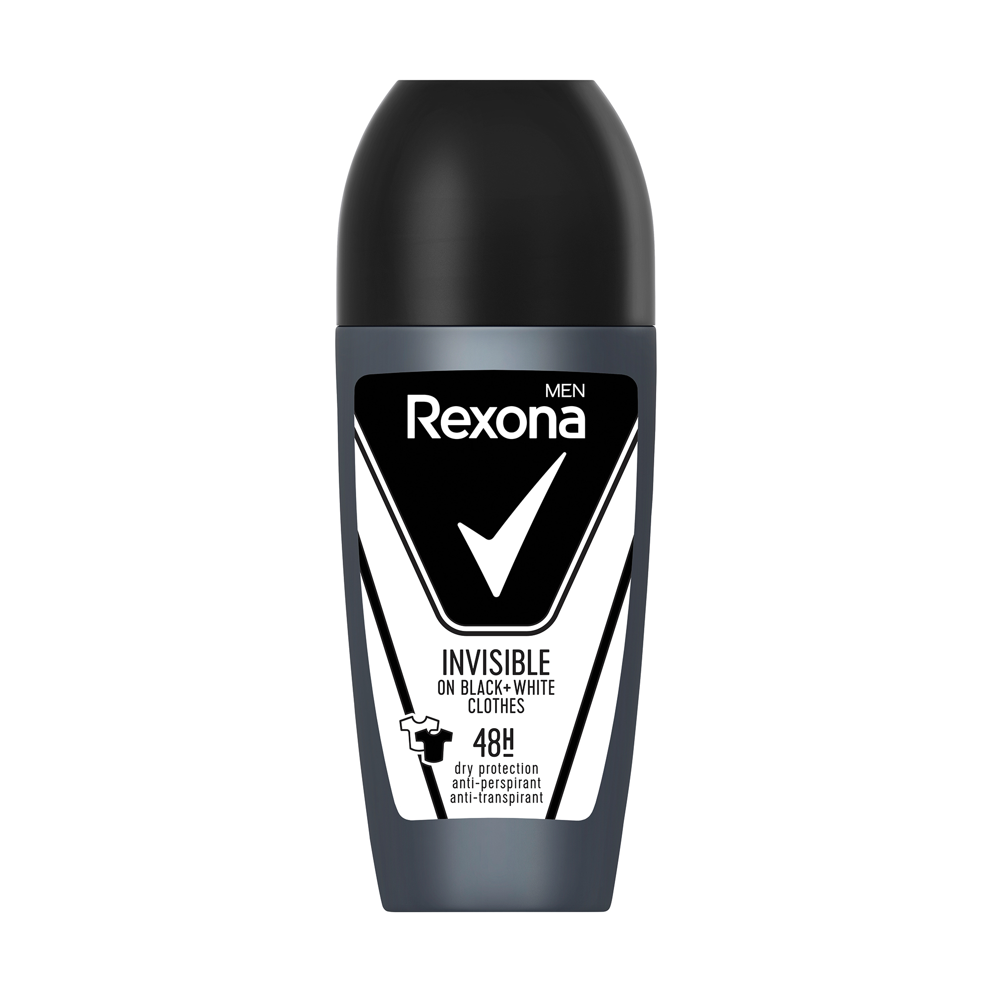 Кульковий антиперспірант Rexona Men Invisible, невидимий на чорному та білому 48Н, чоловічий, 50 мл