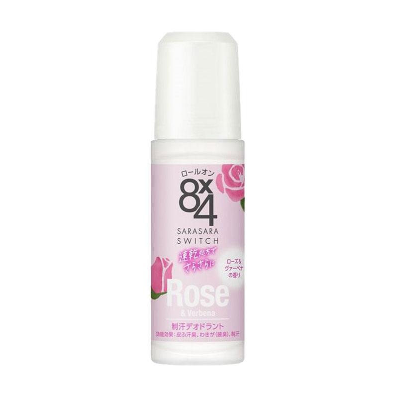 Кульковий дезодорант-антиперспірант Biore 8x4 Deodorant Roll-On Rose &amp; Verbena з ароматом троянди та вербени, 45 мл