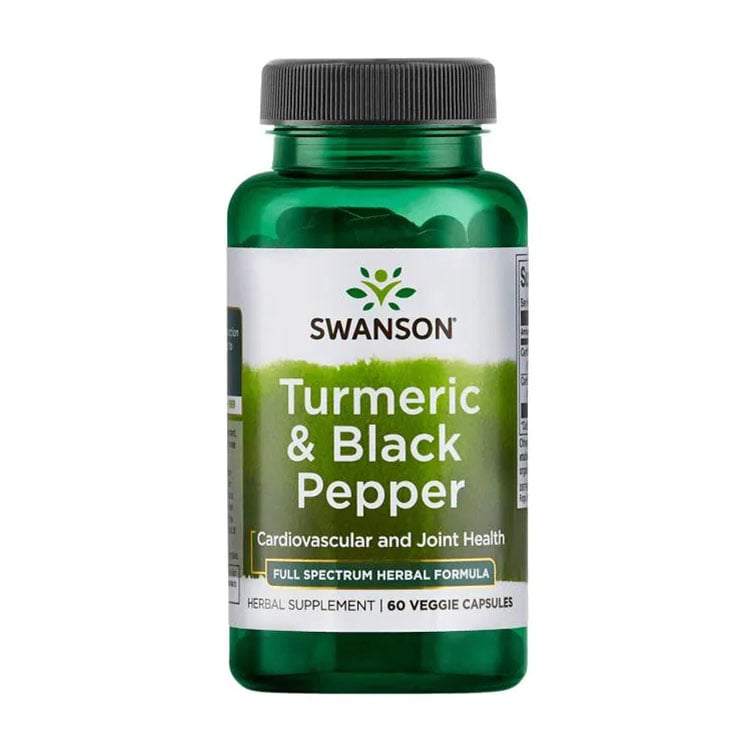 Куркума та чорний перець Swanson Turmeric &amp; Black Pepper, 60 вегетеріанських капсул
