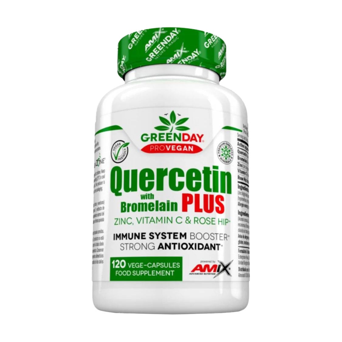 Кверцетин з бромелайном Amix Nutrition GreenDay ProVegan Quercetin with Bromelain Plus, 120 вегетаріанських капсул