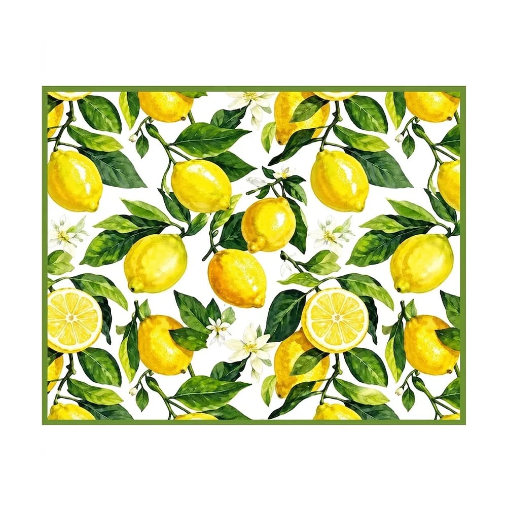 Килимок для сушіння посуду Ardesto Sicilian Lemons зелений, 38*51 см (ART17LM)