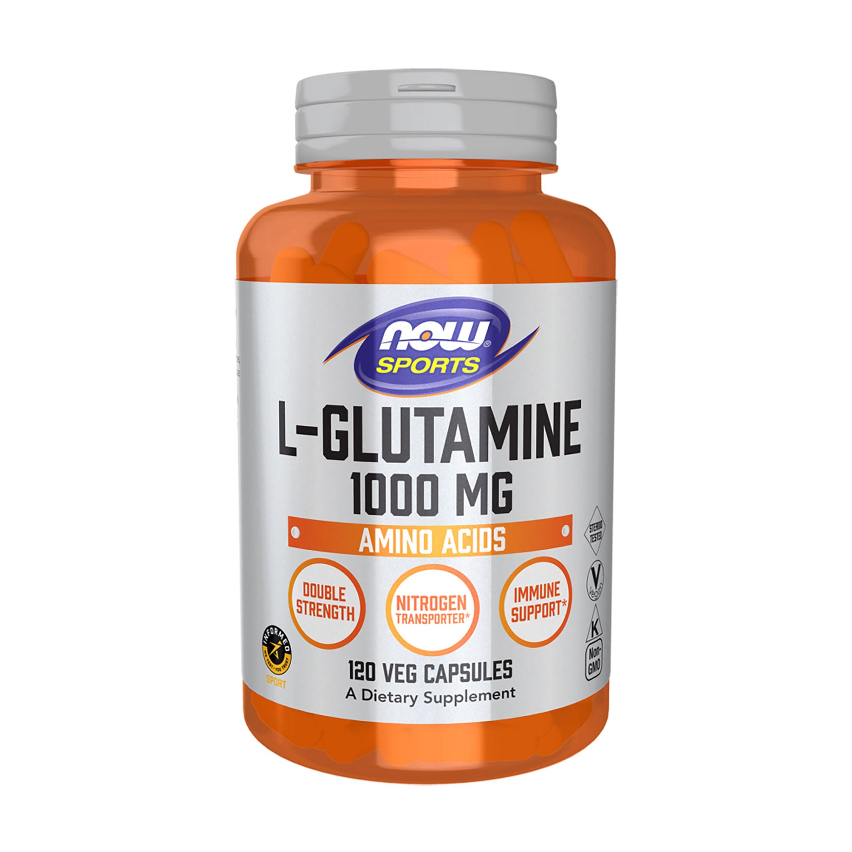 L-Глютамін NOW foods Sports L-Glutamine 1000 мг, 120 капсул