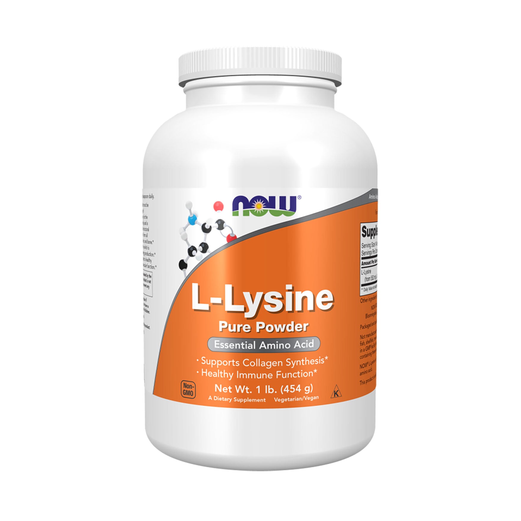 L-лізин NOW foods L-Lysine в порошку, 454 г
