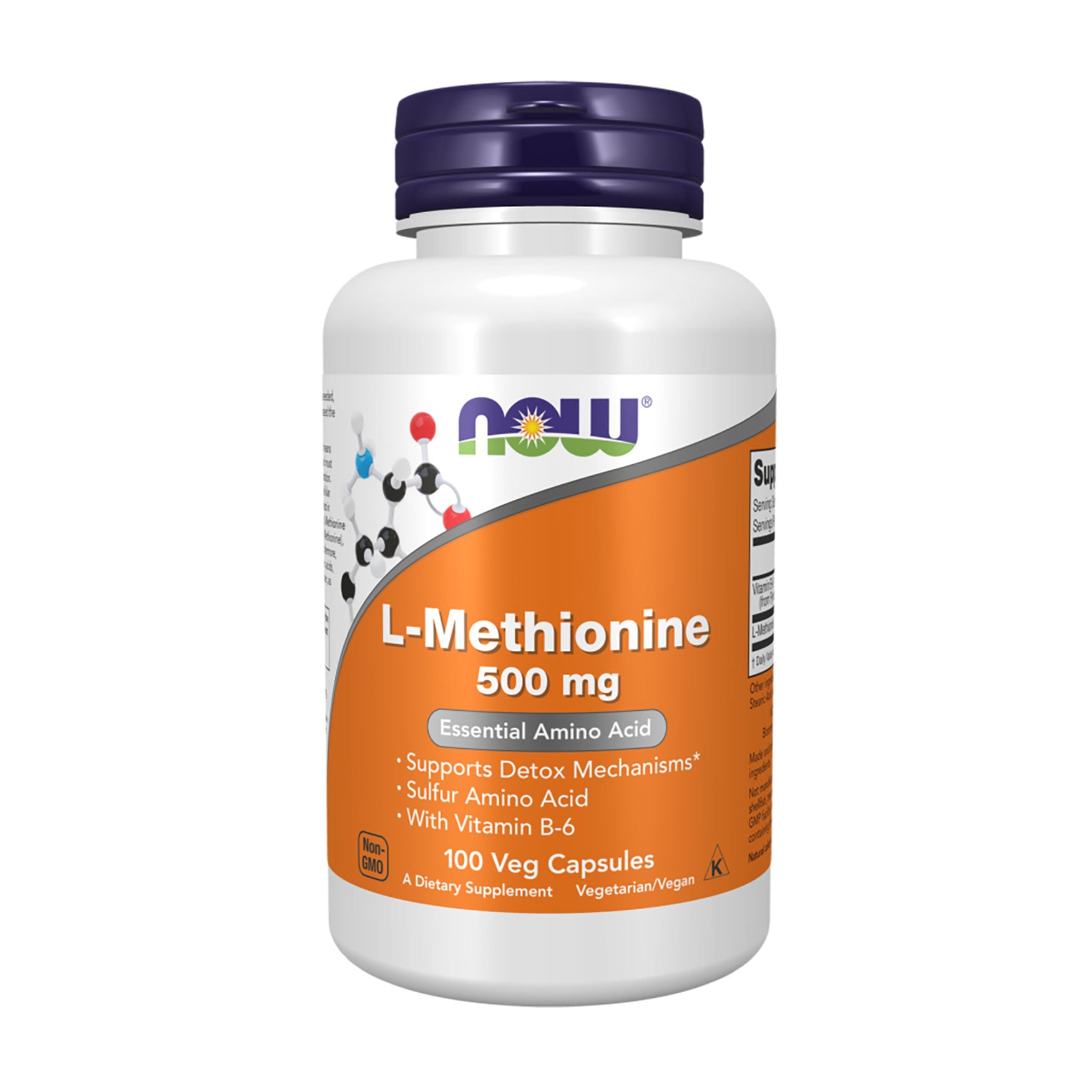 L-Метіонін NOW foods L-Methionine 500 мг, 100 капсул