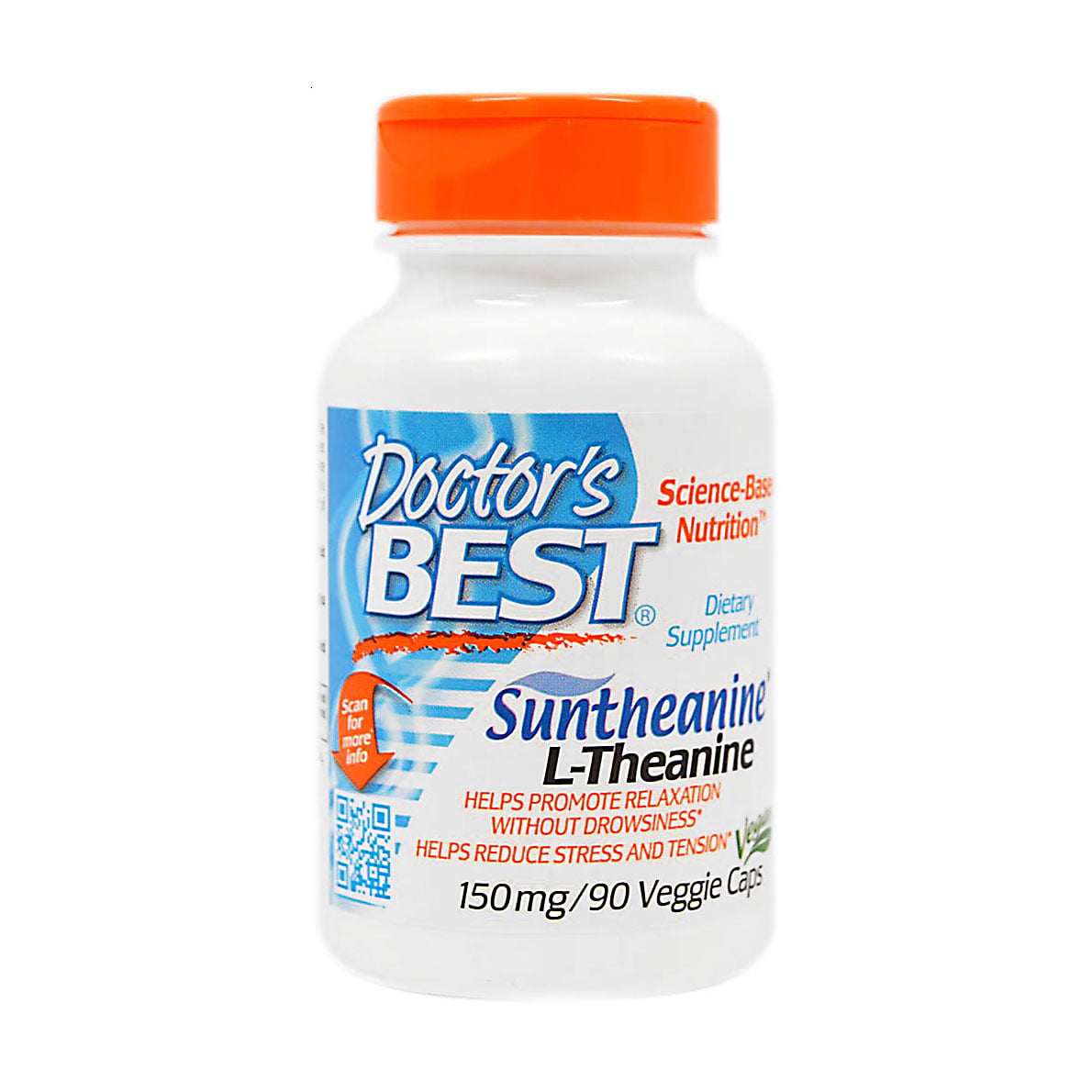 L-Теанін Doctor's Best L-Theanine With Suntheanine 150 мг, 90 рослинних капсул