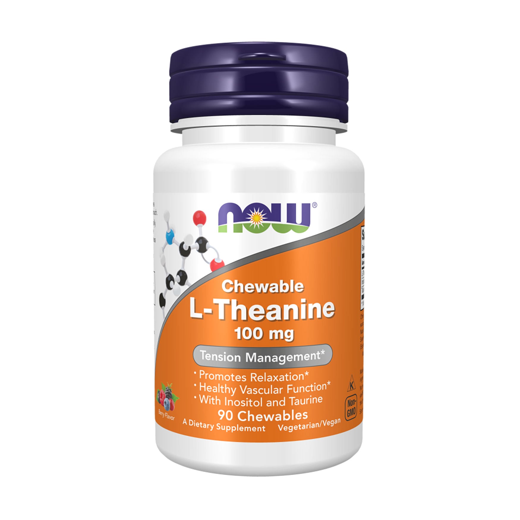 L-Теанін NOW foods L-Theanine 100 мг, 90 жувальних таблеток