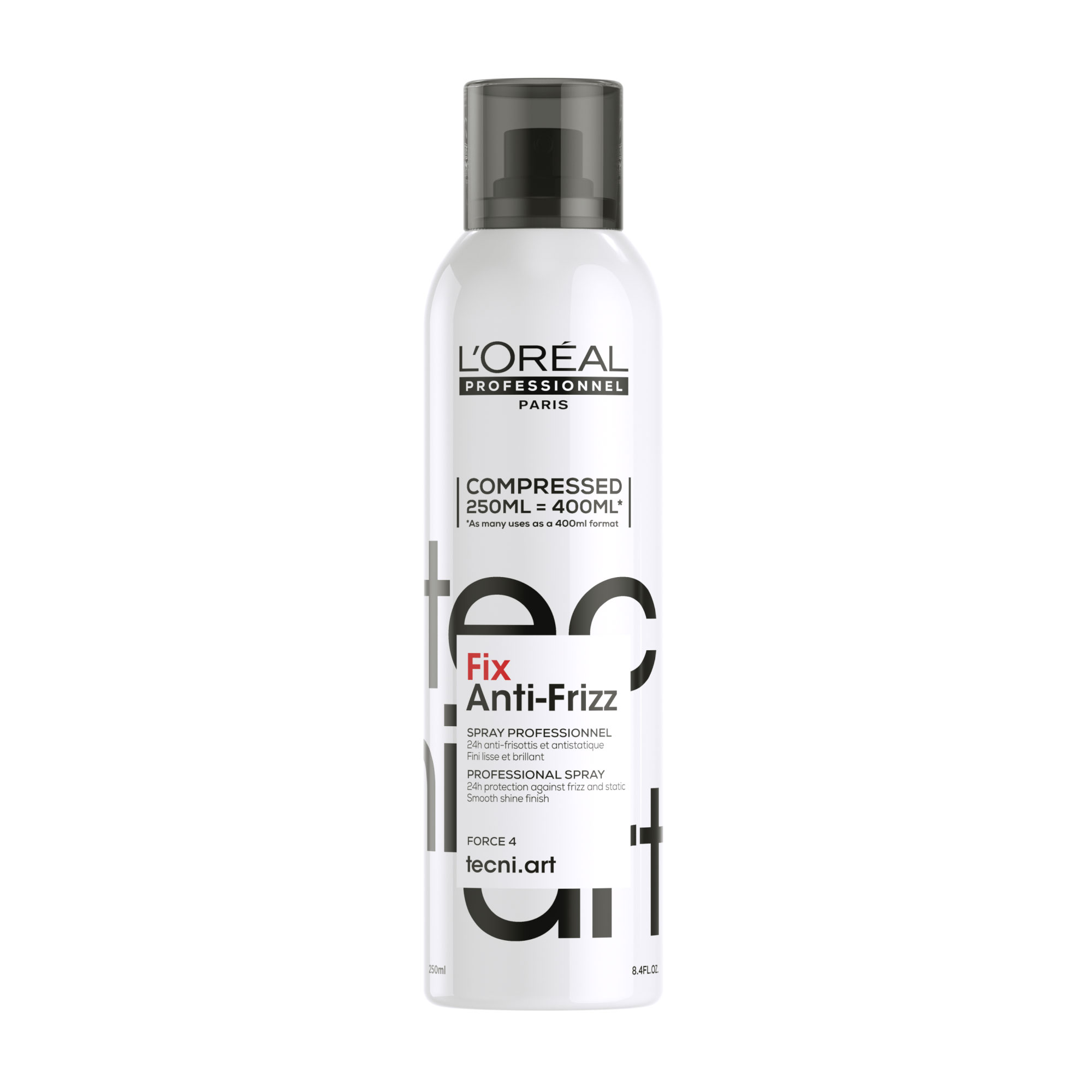 Лак для волосся сильної фіксації з антистатичним ефектом L'Oreal Professionnel Tecni.art Fix Anti-Frizz Force 4, 250 мл