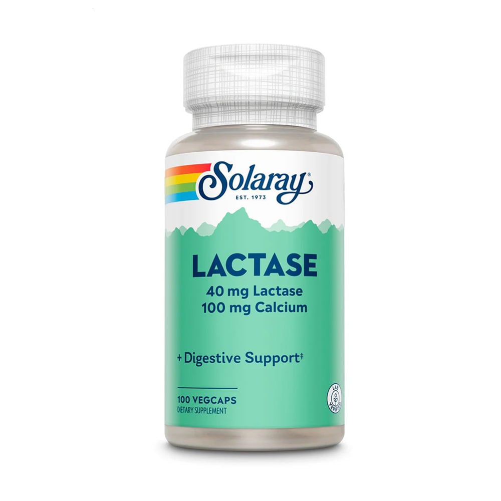 Лактаза Solaray Lactase 40 мг, 100 капсул