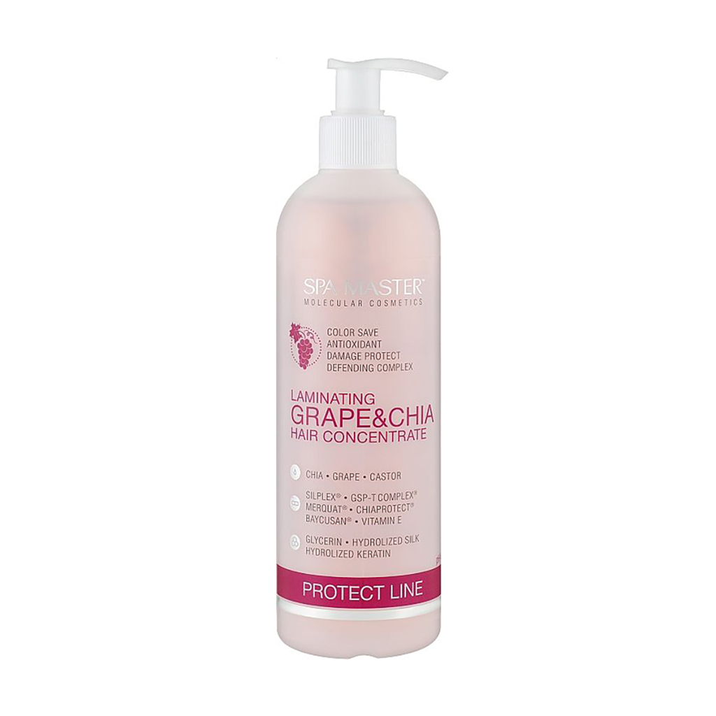 Ламінувальний концентрат Spa Master Protect Line Laminating Grape &amp; Chia Hair Concentrate для захисту кольору волосся, з виноградом та чіа, 330 мл