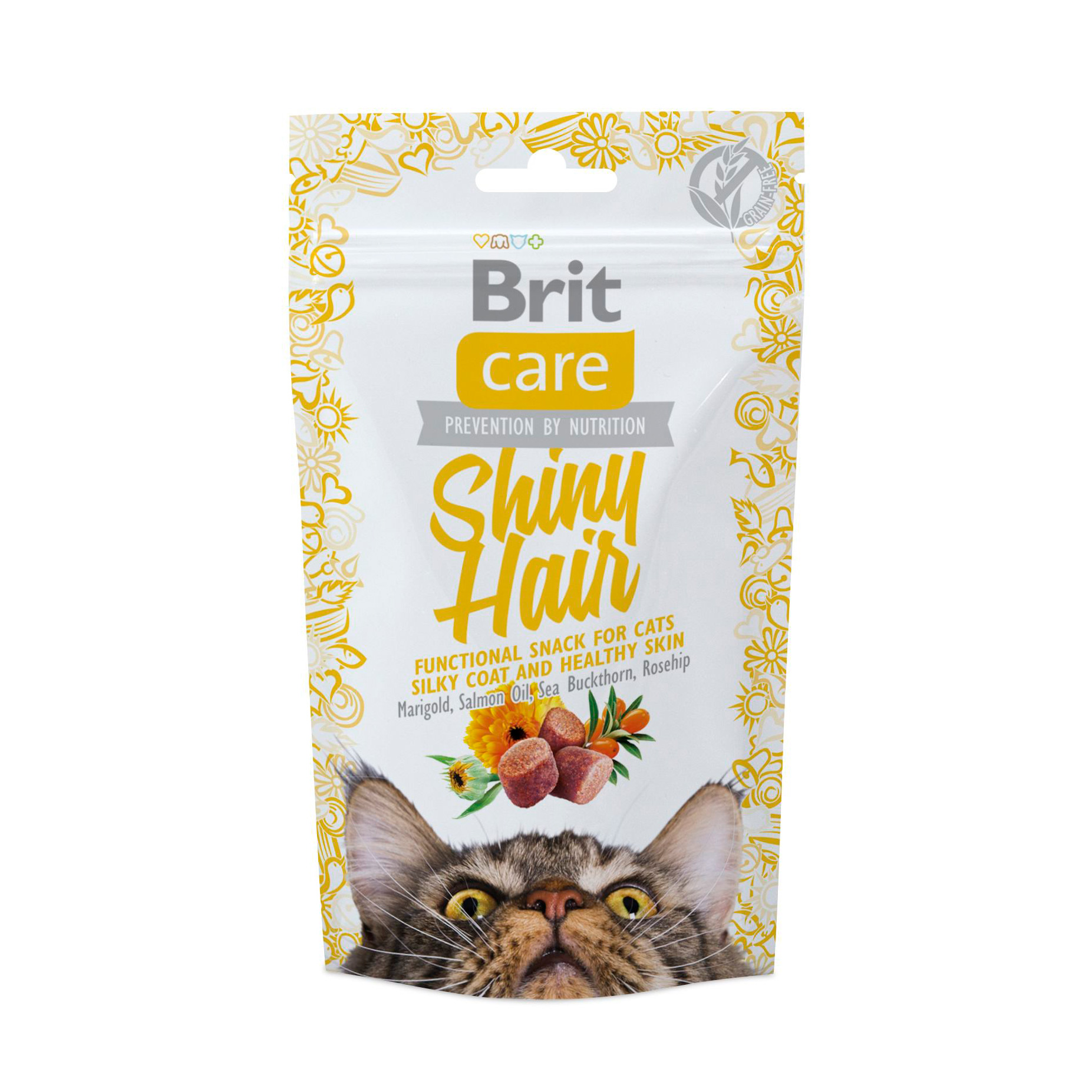 Ласощі для кішок Brit Care Shiny Hair з лососем, 50 г