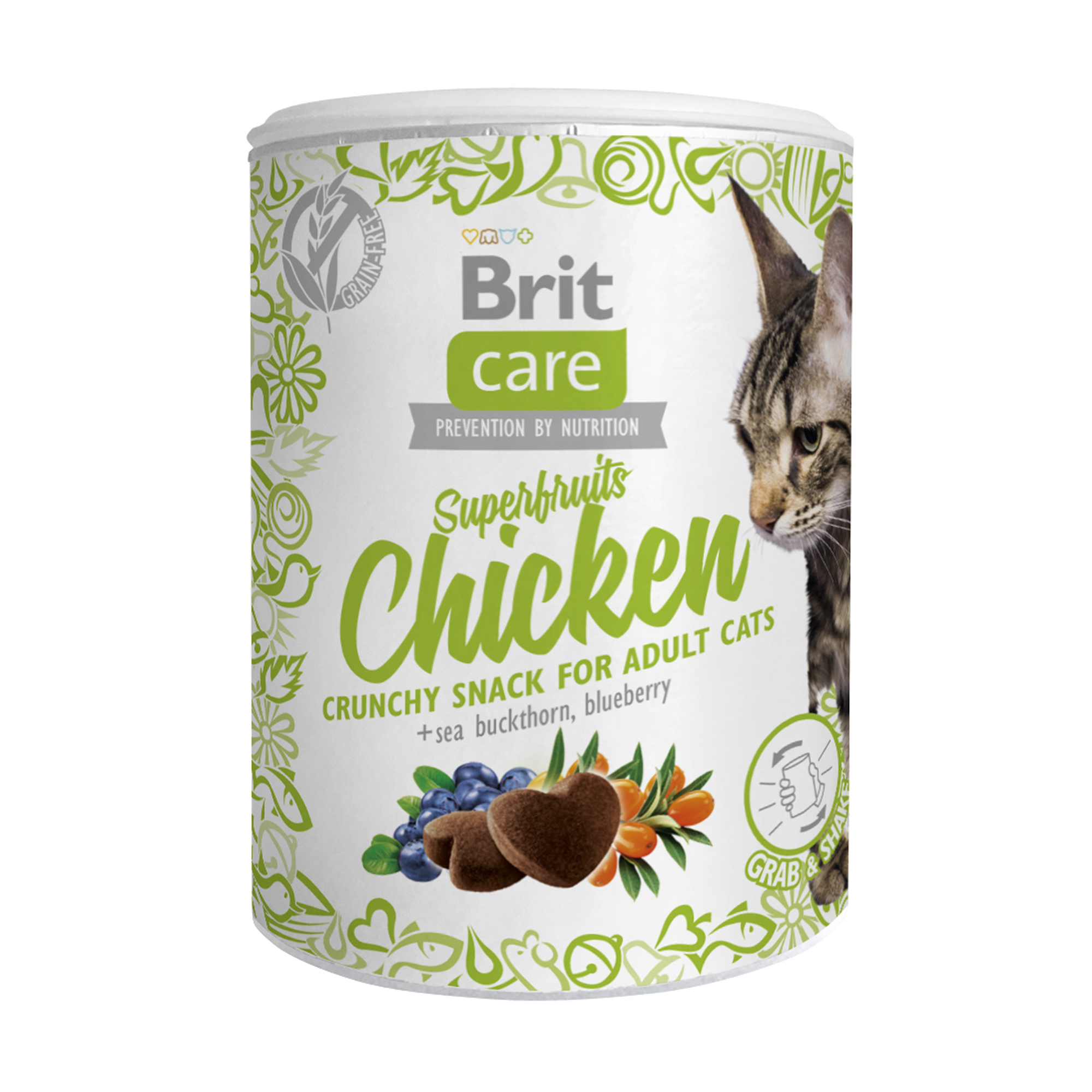 Ласощі для кішок Brit Care Superfruits Chicken з куркою, обліпихою та чорницею, 100 г