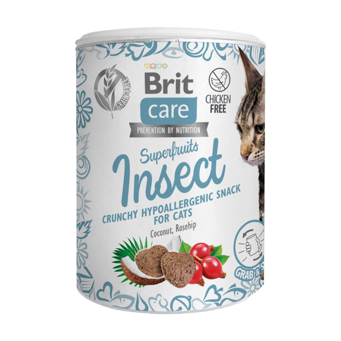 Ласощі для кішок Brit Care Superfruits Insect з комахами, 100 г