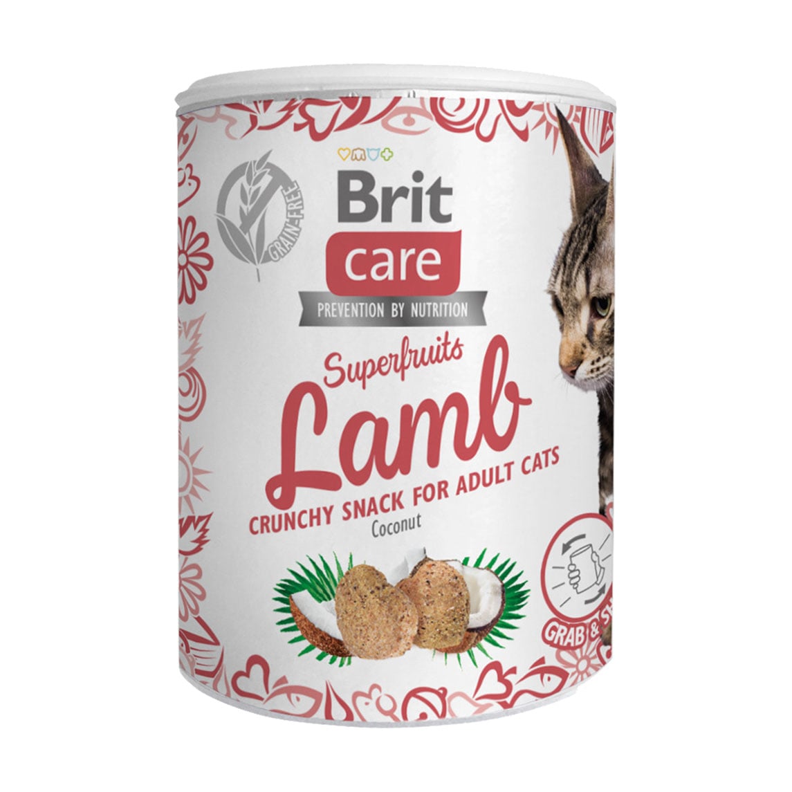 Ласощі для кішок Brit Care Superfruits Lamb з ягням, 100 г