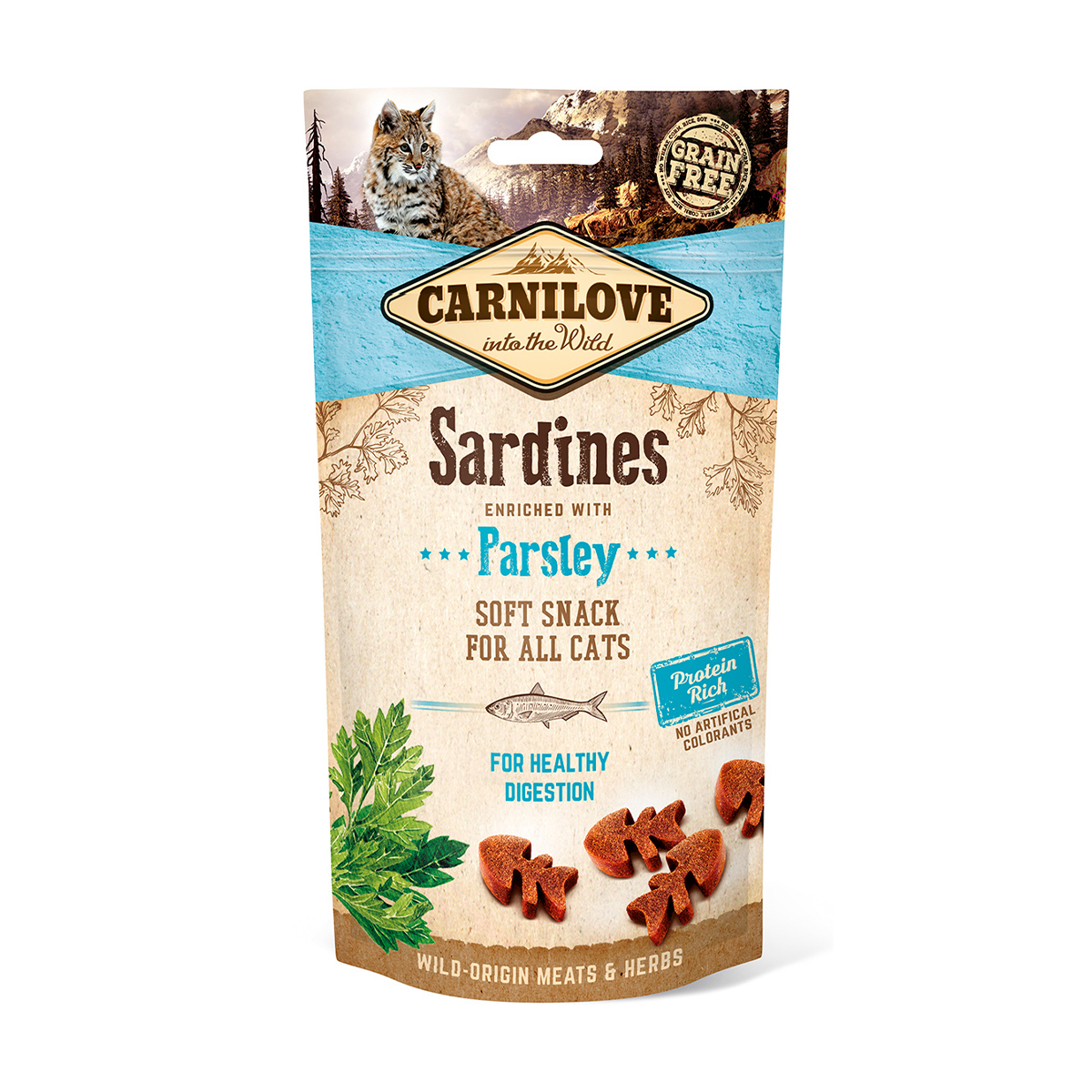 Ласощі для кішок Carnilove Soft Snack з сардиною та петрушкою, 50 г
