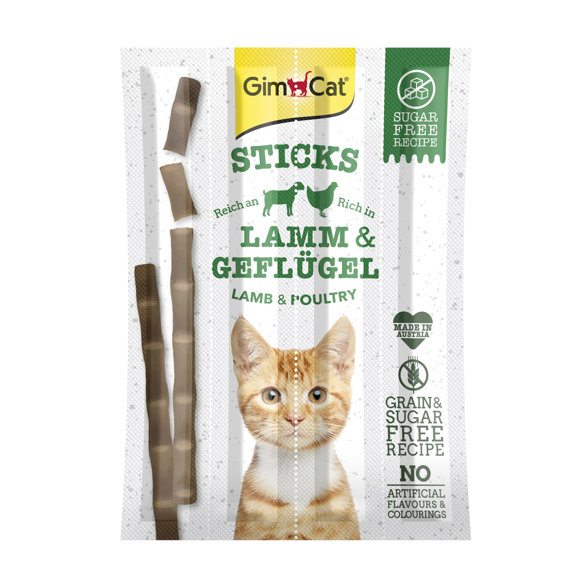 Ласощі для кішок GimCat Sticks М'ясні палички з ягням та куркою, 4*5 г