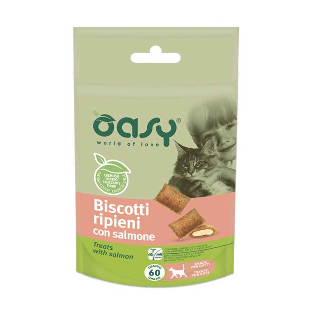 Ласощі для кішок Oasy Treats з лососем, 60 г