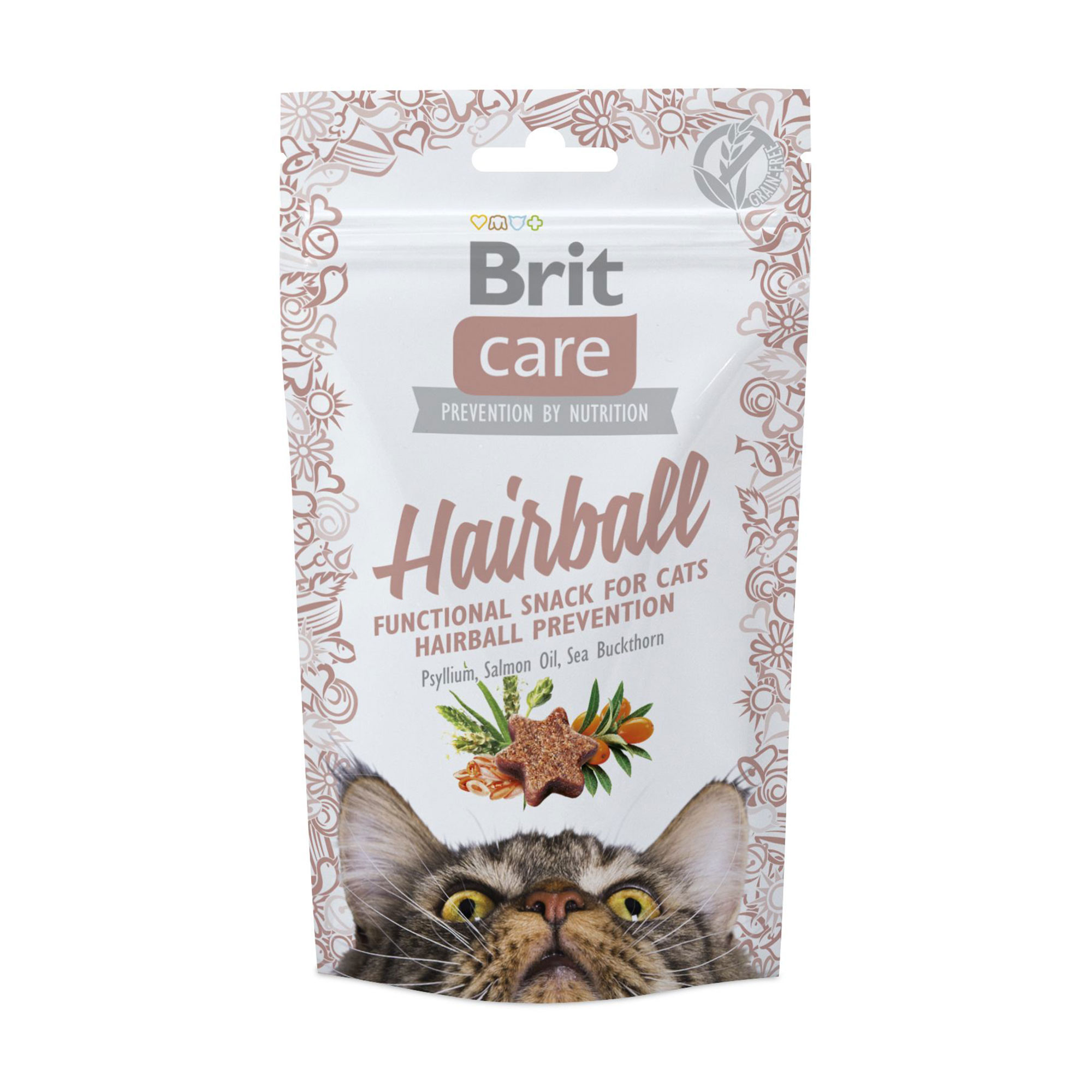 Ласощі для котів Brit Care Hairball з качкою, 50 г