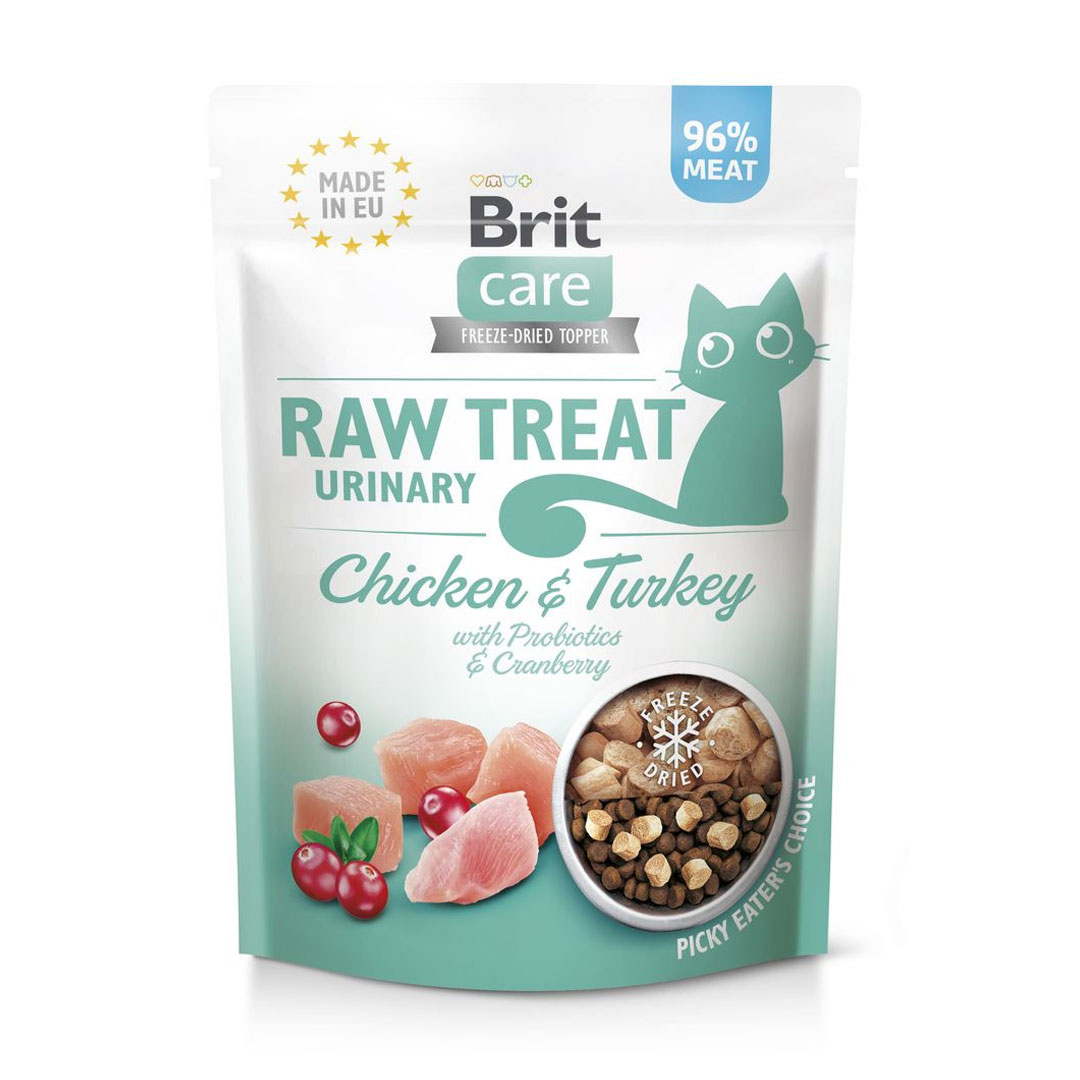 Ласощі для котів Brit Care Raw Treat Urinary Freeze-Dried з куркою та індичкою, 40 г