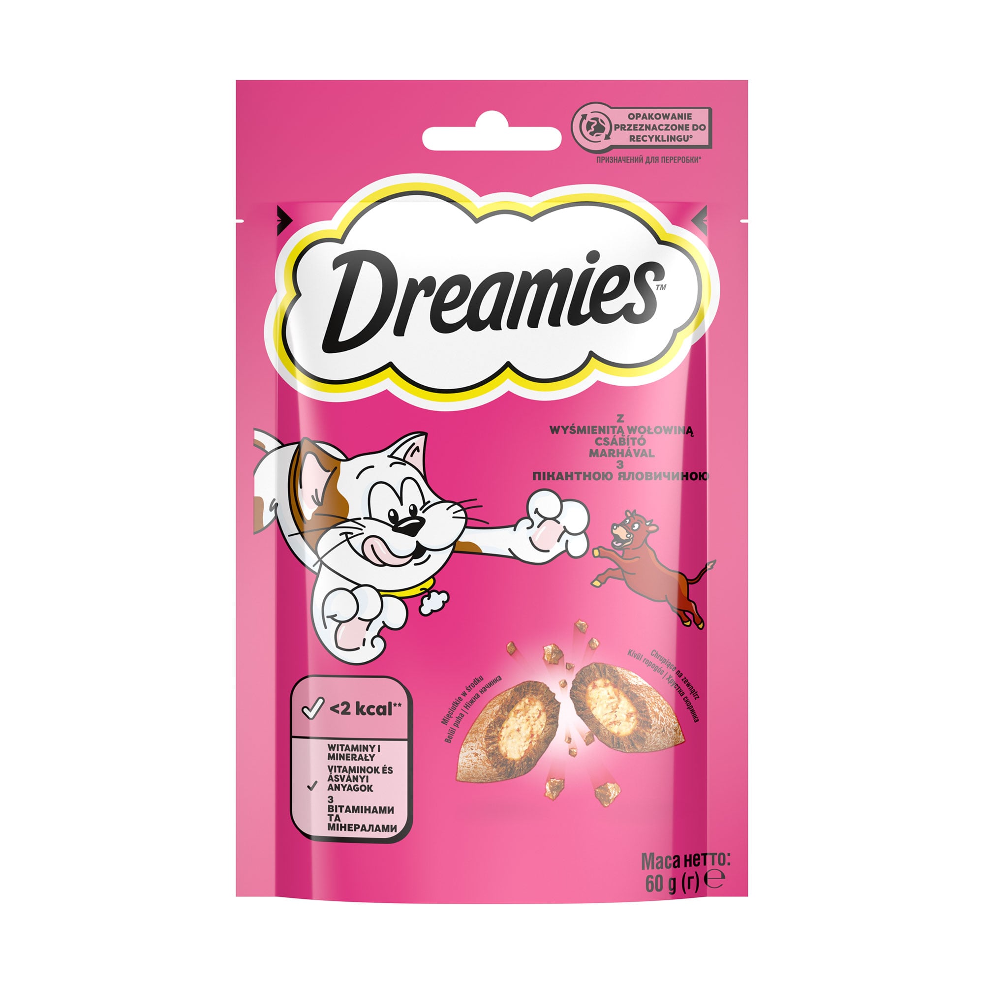 Ласощі для котів Dreamies з яловичиною, 60 г