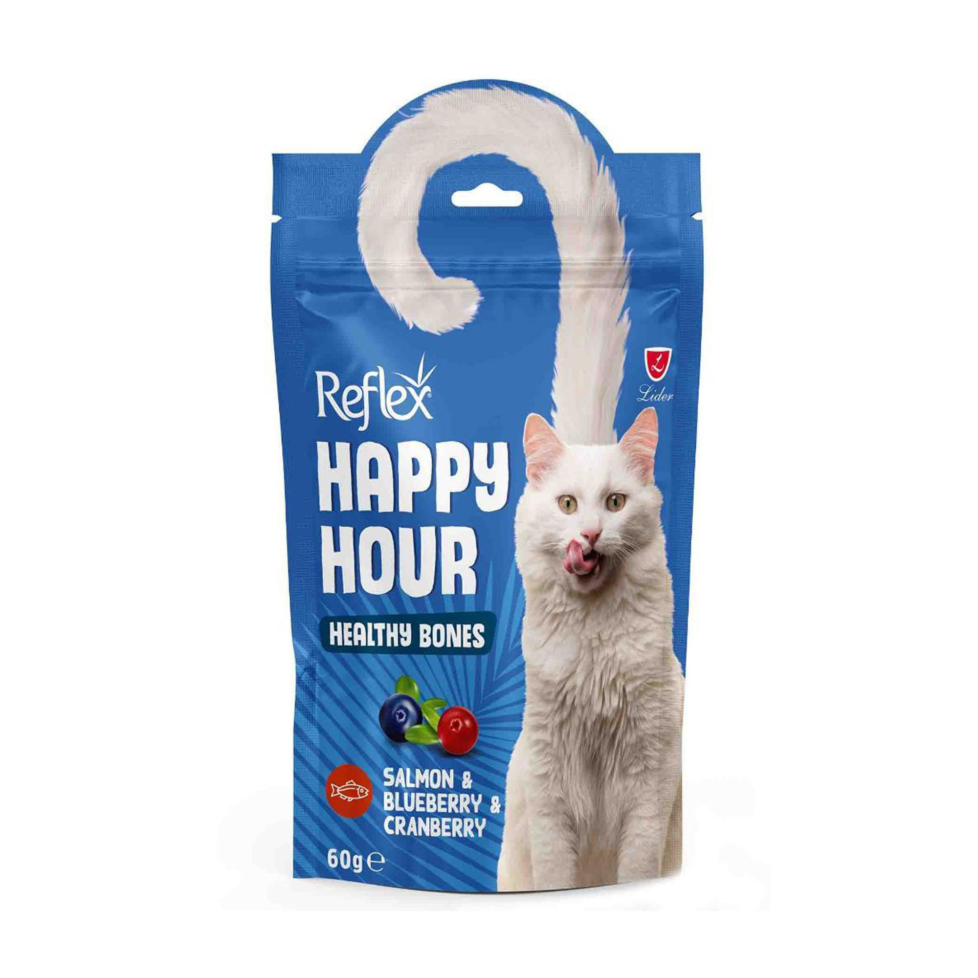 Ласощі для котів Reflex Happy Hour Healthy Bones Здорові кістки, з лососем, чорницею та журавлиною, 60 г