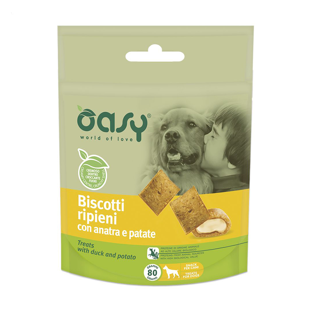 Ласощі для собак Oasy Treats з качкою та картоплею, 80 г