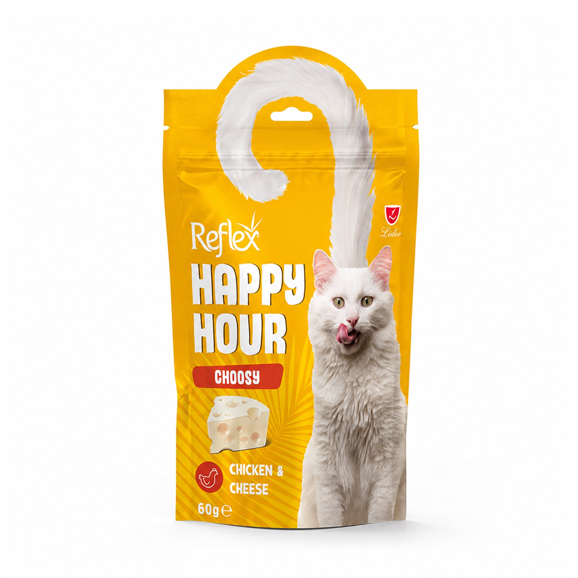 Ласощі для вибагливих котів Reflex Happy Hour Choosy з куркою та сиром, 60 г