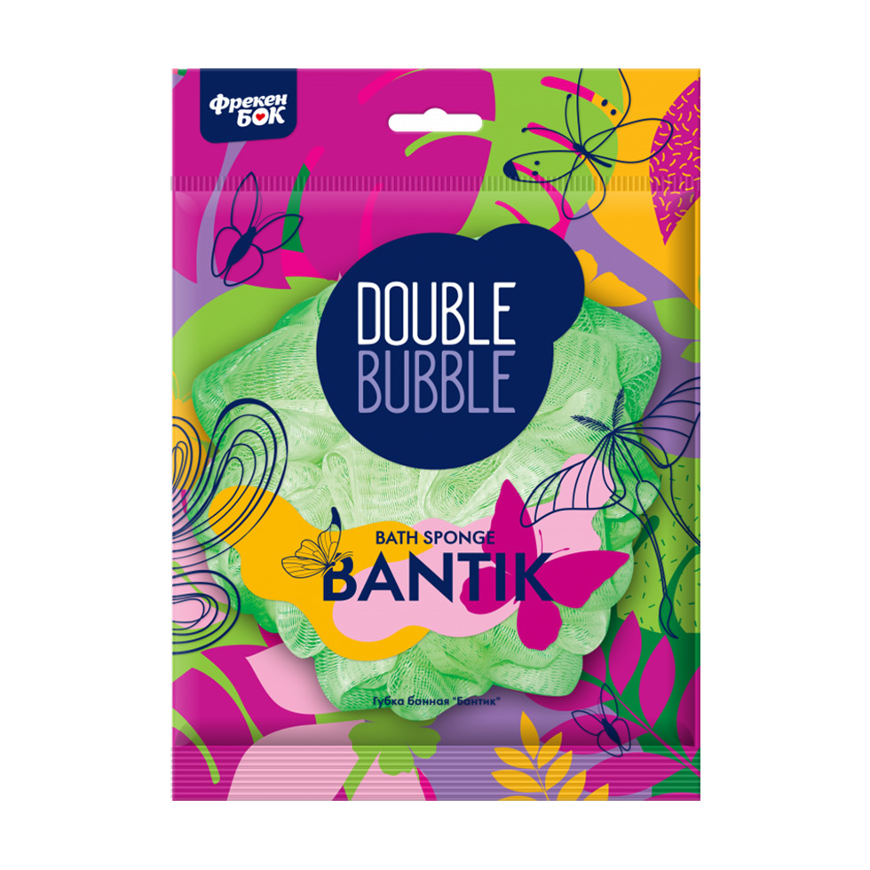 Лазнева губка Фрекен Бок Double Bubble Bantik з масажною поверхнею