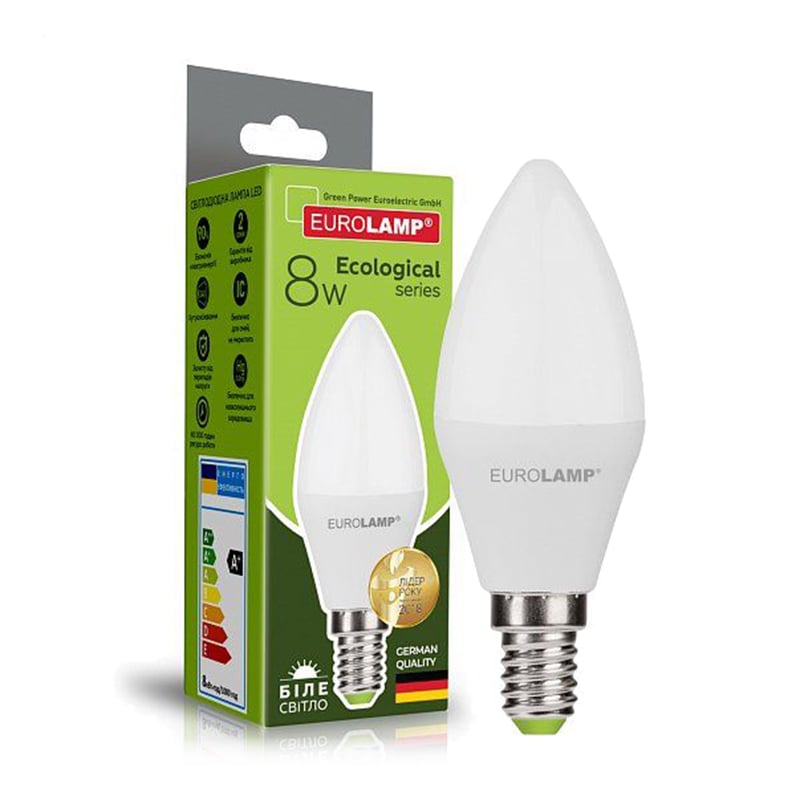LED-лампа Eurolamp Ecological Series 8W E14 4000K, 1 шт