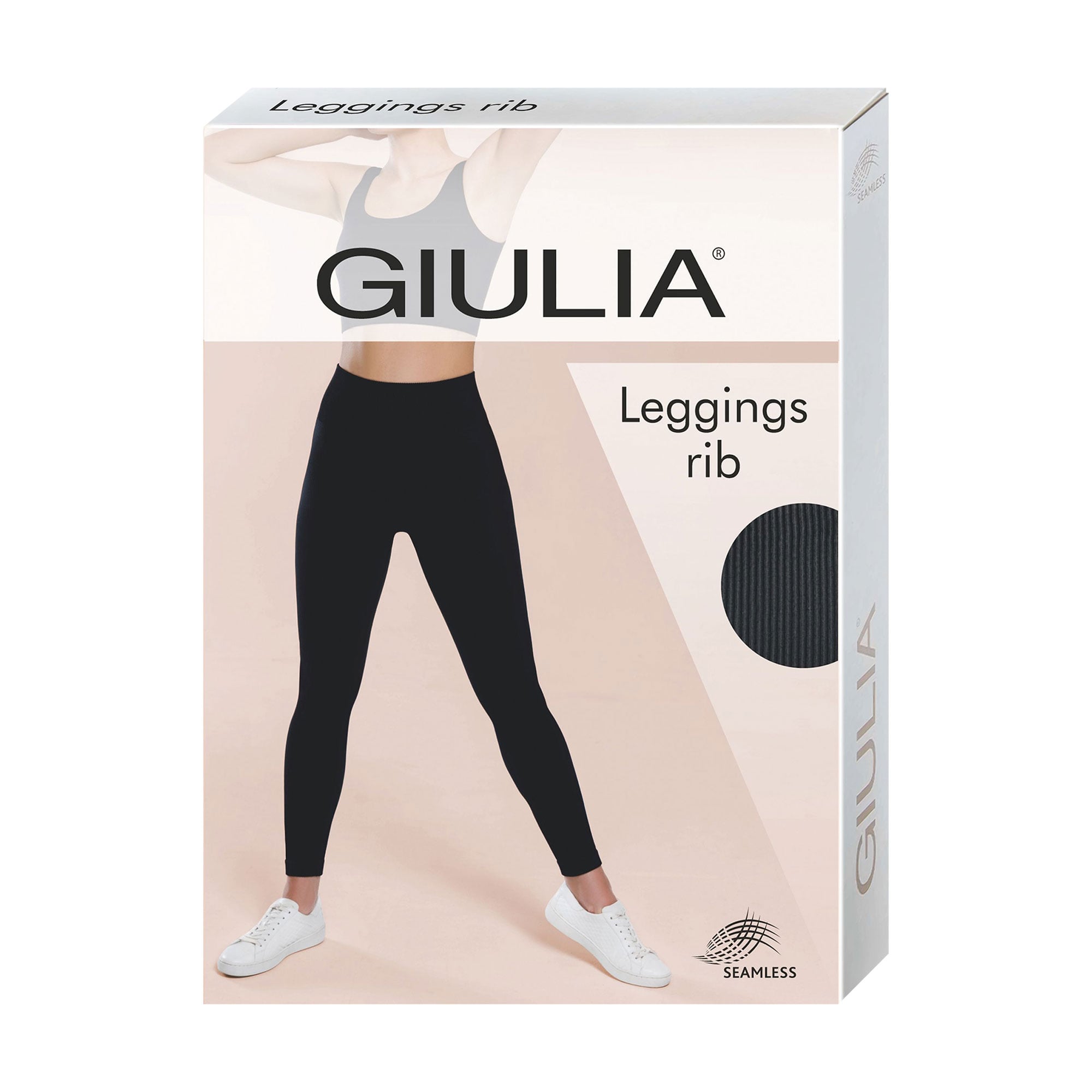 Легінси жіночі Giulia Leggings Rib 02 в рубчик, Black, розмір S/M