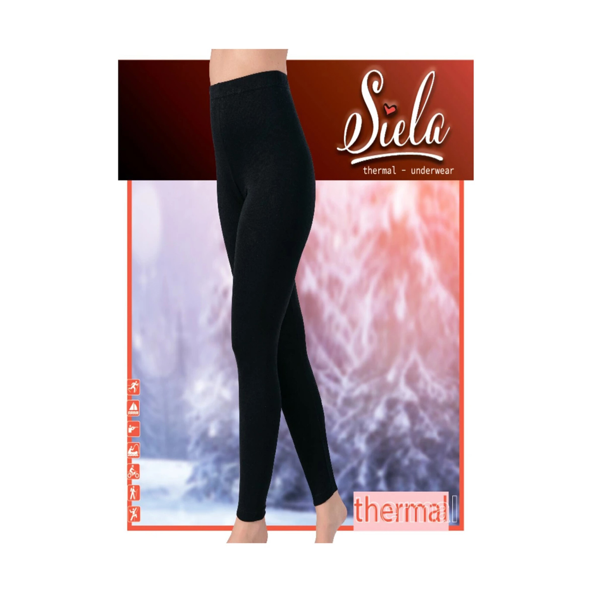 Легінси жіночі Siela 111 термо, чорні, розмір 2XL/3XL