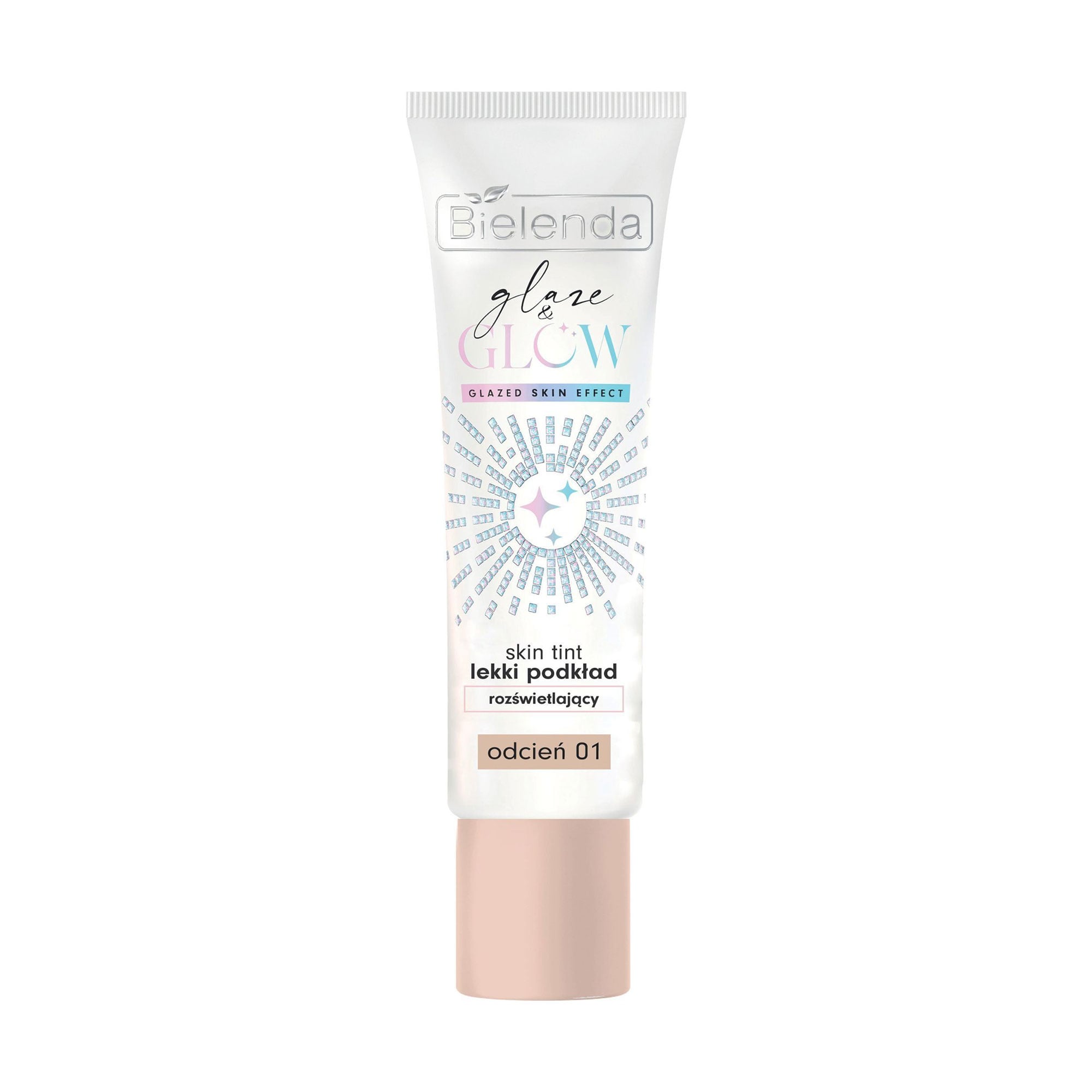 Легкий освітлювальний тональний крем для обличчя Bielenda Glaze &amp; Glow Skin Tint 01, 30 г