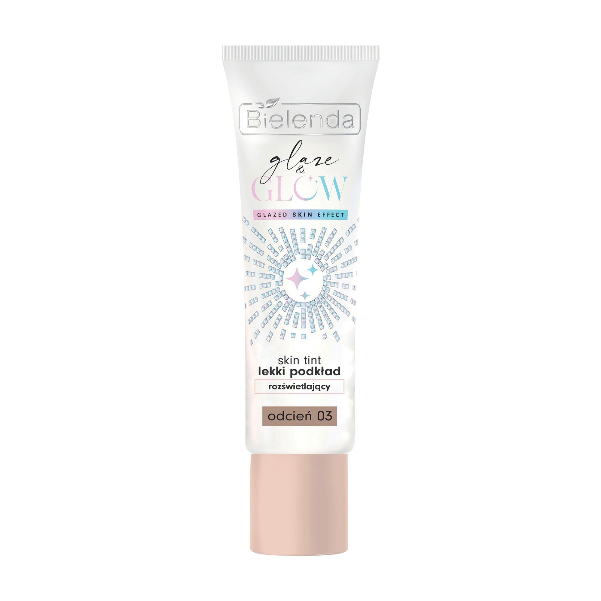 Легкий освітлювальний тональний крем для обличчя Bielenda Glaze &amp; Glow Skin Tint 03, 30 г