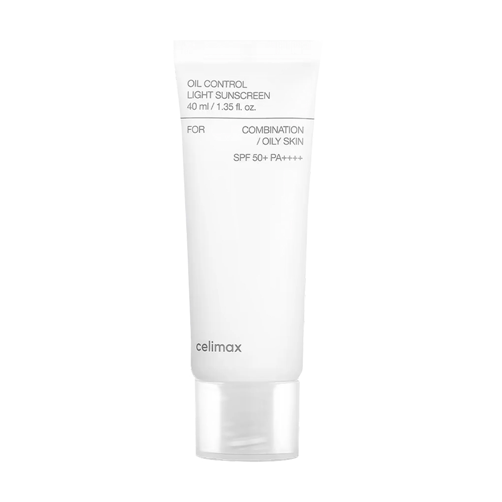 Легкий себорегулювальний сонцезахисний крем для обличчя Celimax Oil Control Light Sunscreen, SPF 50+ PA++++, для комбінованої та жирної шкіри, 40 мл