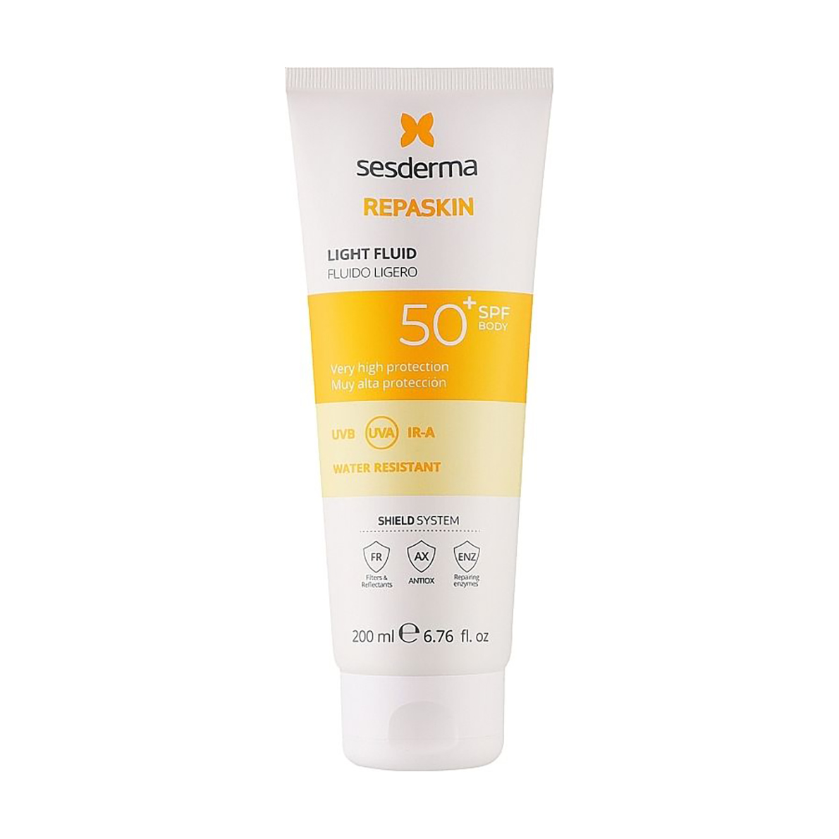 Легкий сонцезахисний флюїд для тіла Sesderma Repaskin Light Fluid SPF 50+, 200 мл