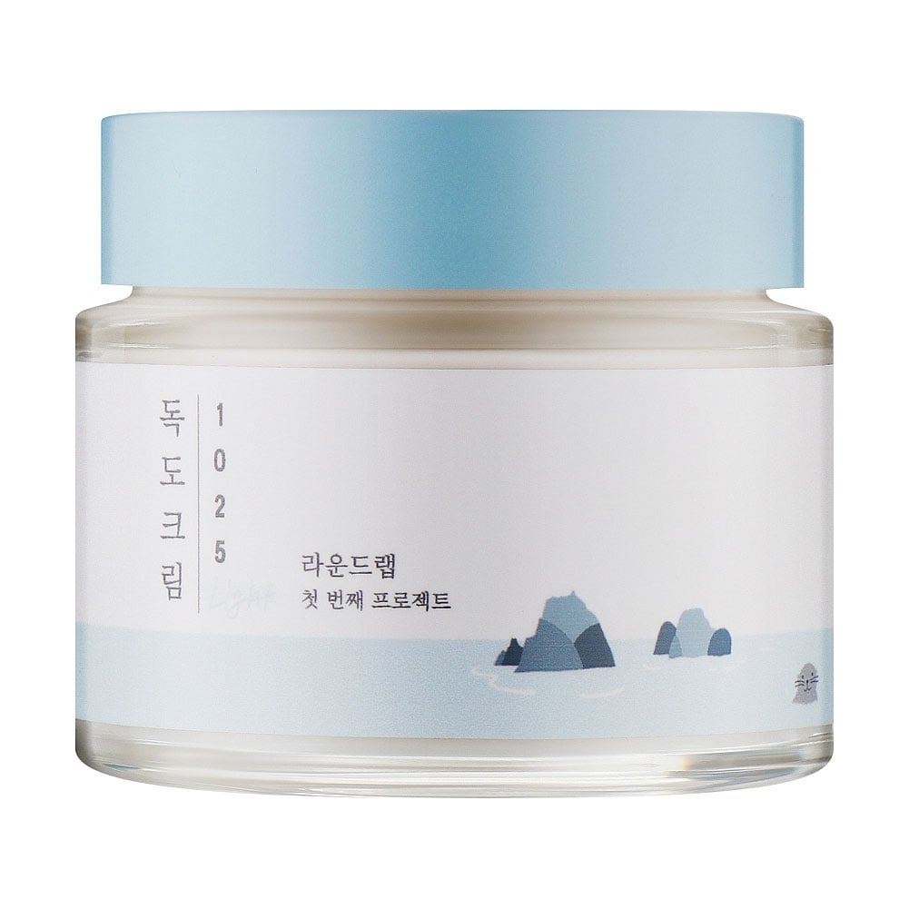 Легкий зволожувальний крем для обличчя Round Lab 1025 Dokdo Light Cream з морською водою, 80 мл