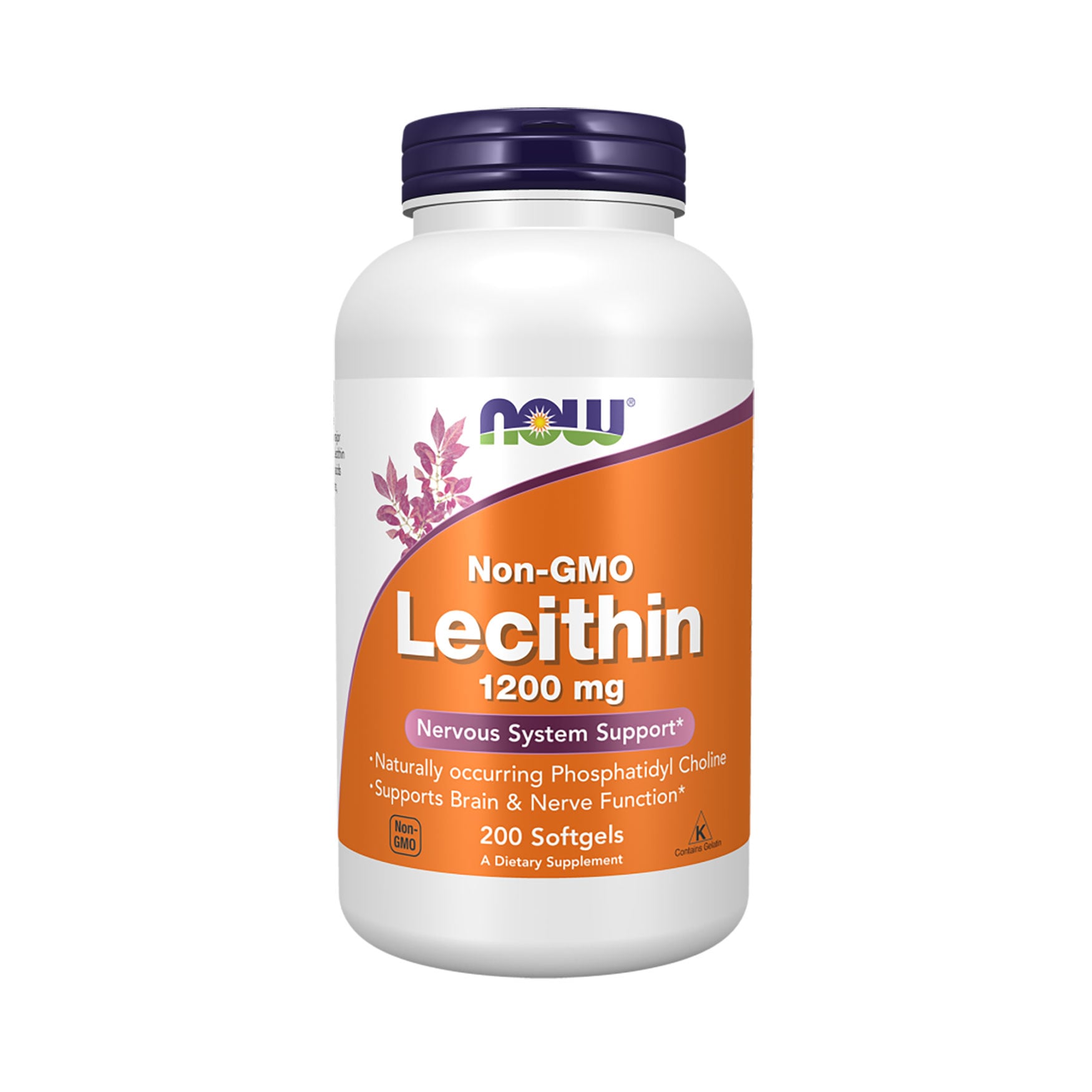 Лецитин NOW Foods Lecithin 1200 мг, 200 капсул