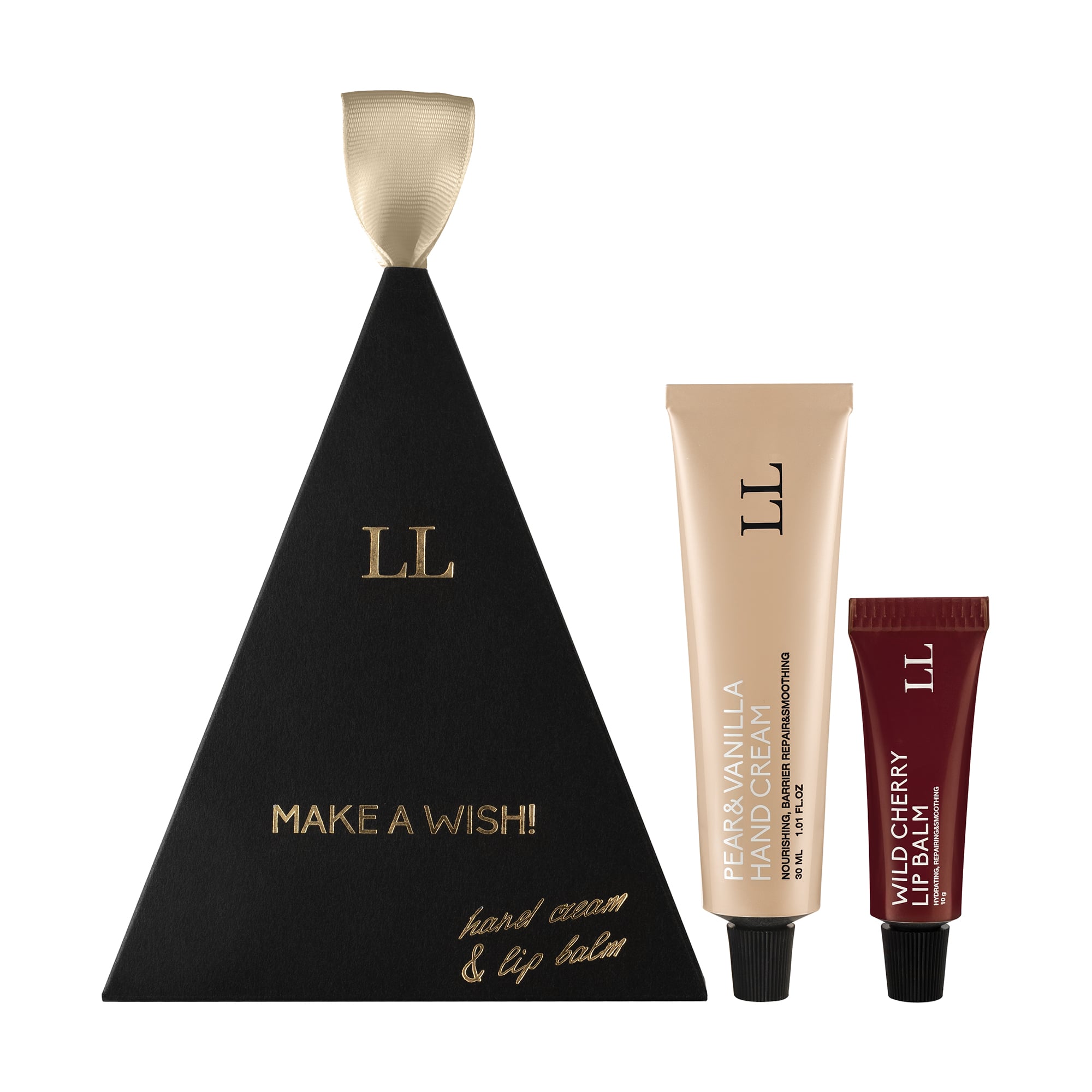 Лімітований подарунковий набір Love &amp; Loss Make A Wish Pear &amp; Vanilla &amp; Wild Cherry (крем для рук, 30 г + бальзам для губ, 10 г)