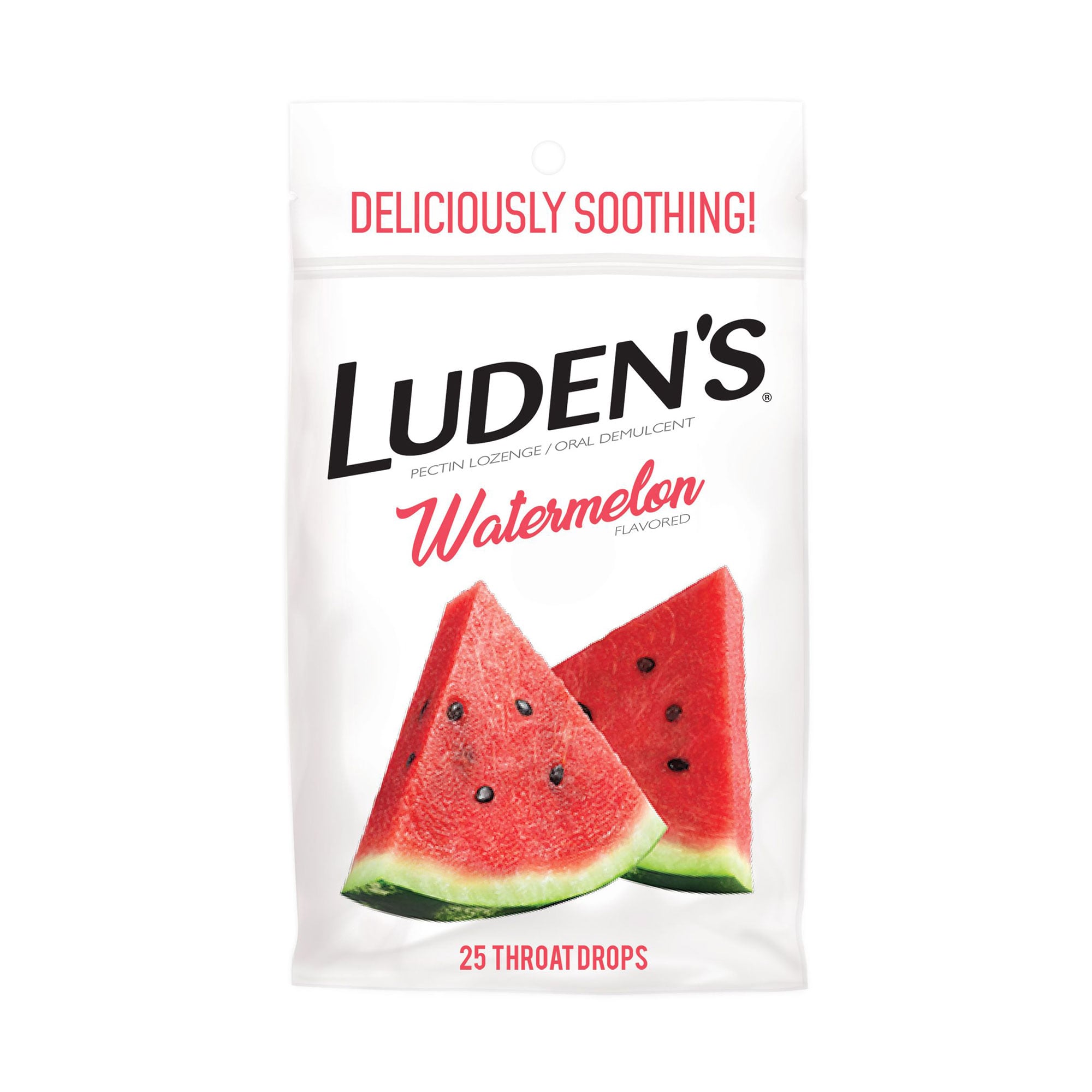 Льодяники для горла та порожнини рота Luden's Заспокійливі, з пектином, зі смаком кавуна, 25 шт