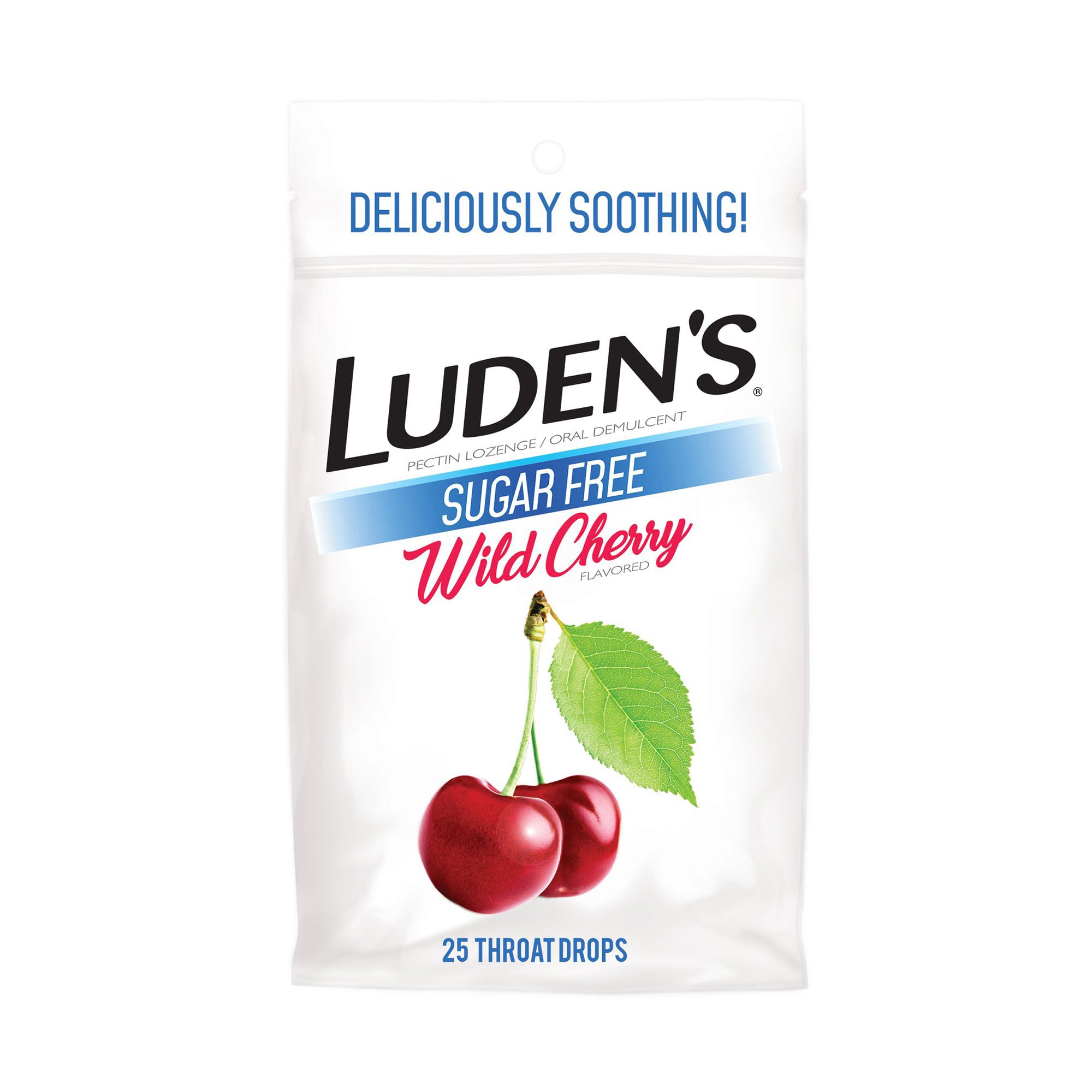 Льодяники для горла та порожнини рота Luden's Заспокійливі, з пектином, зі смаком дикої вишні, без цукру, 25 шт