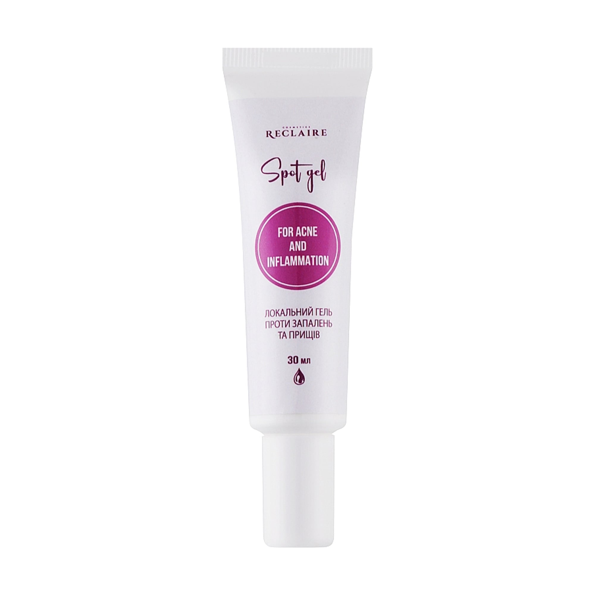 Локальний гель для обличчя Reclaire Spot Gel For Acne And Inflammation проти запалень та прищів, 30 мл