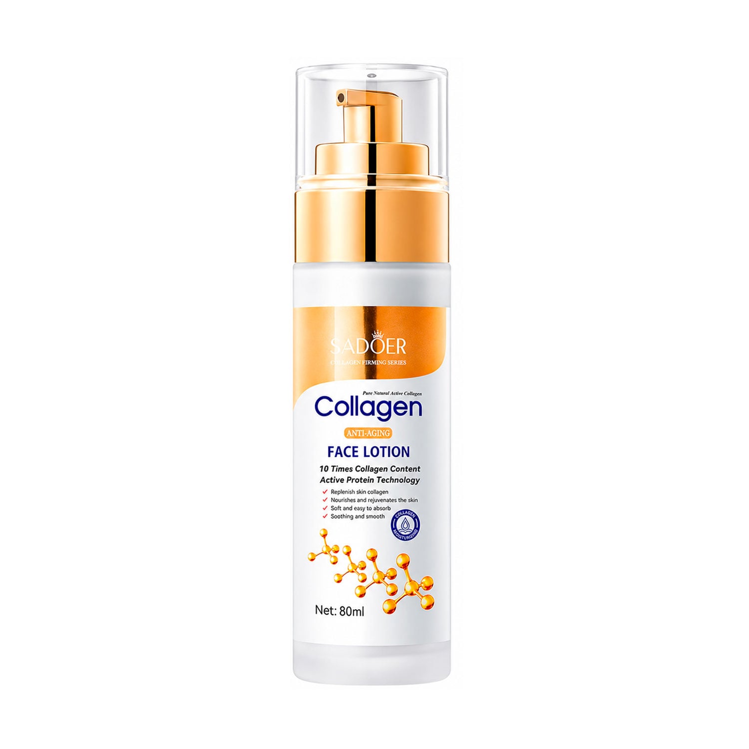 Лосьйон для обличчя Sadoer Collagen Anti-Aging Face Lotion з колагеном, 80 мл