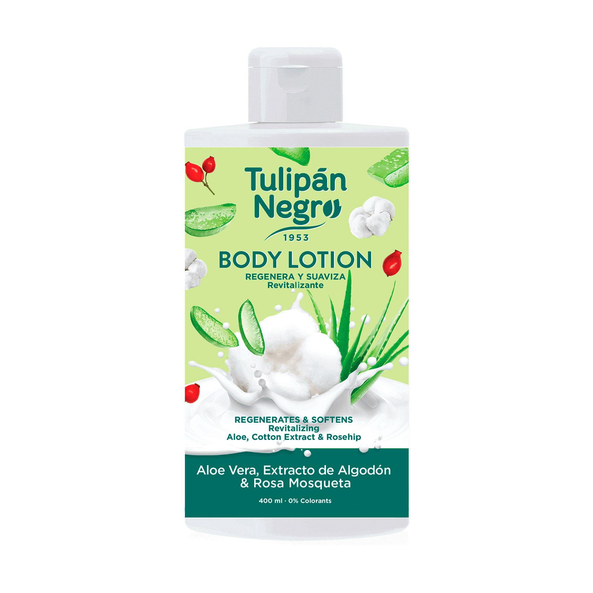 Лосьйон для тіла Tulipan Negro Aloe Vera Cotton &amp; Rosehip Body Lotion Алое вера, бавовна та шипшина, 400 мл