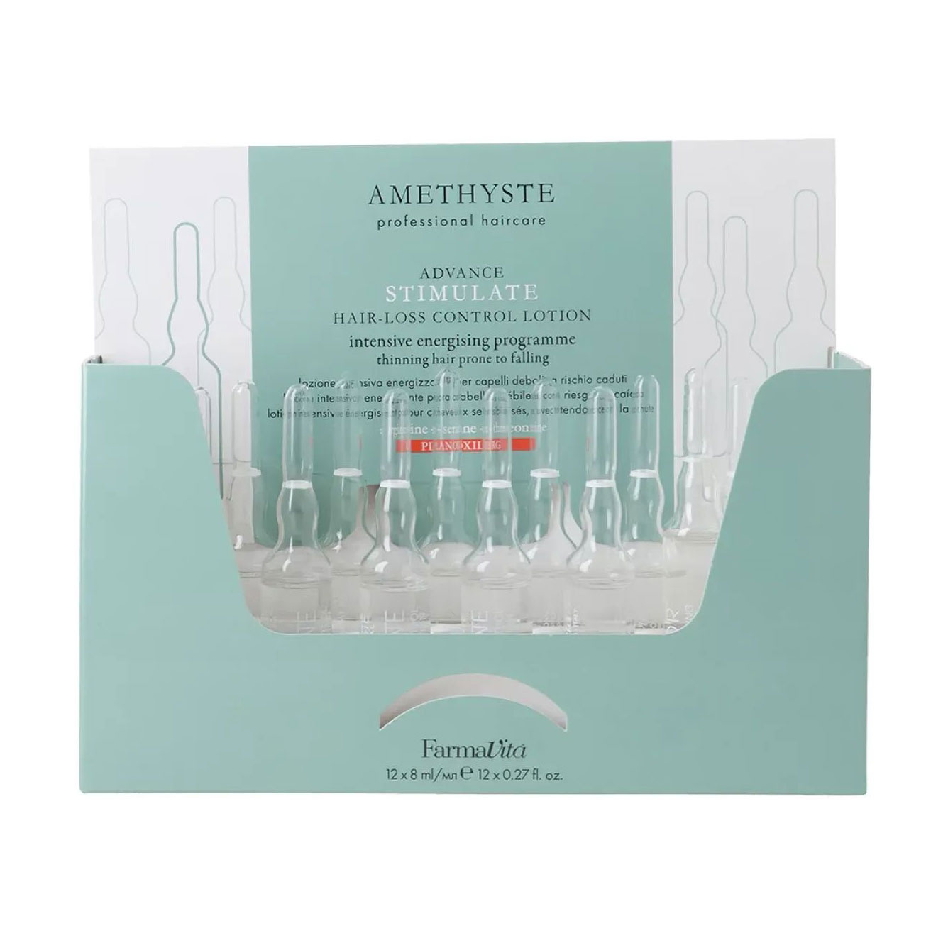 Лосьйон FarmaVita Amethyste Advance Stimulate Hair Loss Control Lotion для стимулювання росту волосся, 12*8 мл