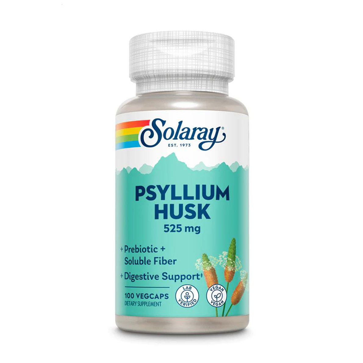 Лушпиння насіння подорожника Solaray Psyllium Husk 525 мг, 100 капсул