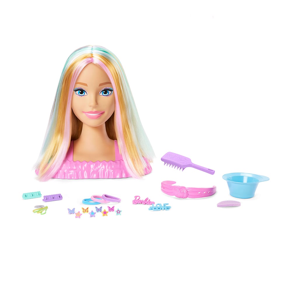 Лялька-манекен для зачісок Barbie Кольорове перевтілення, з аксесуарами, від 3 років (JFG81)