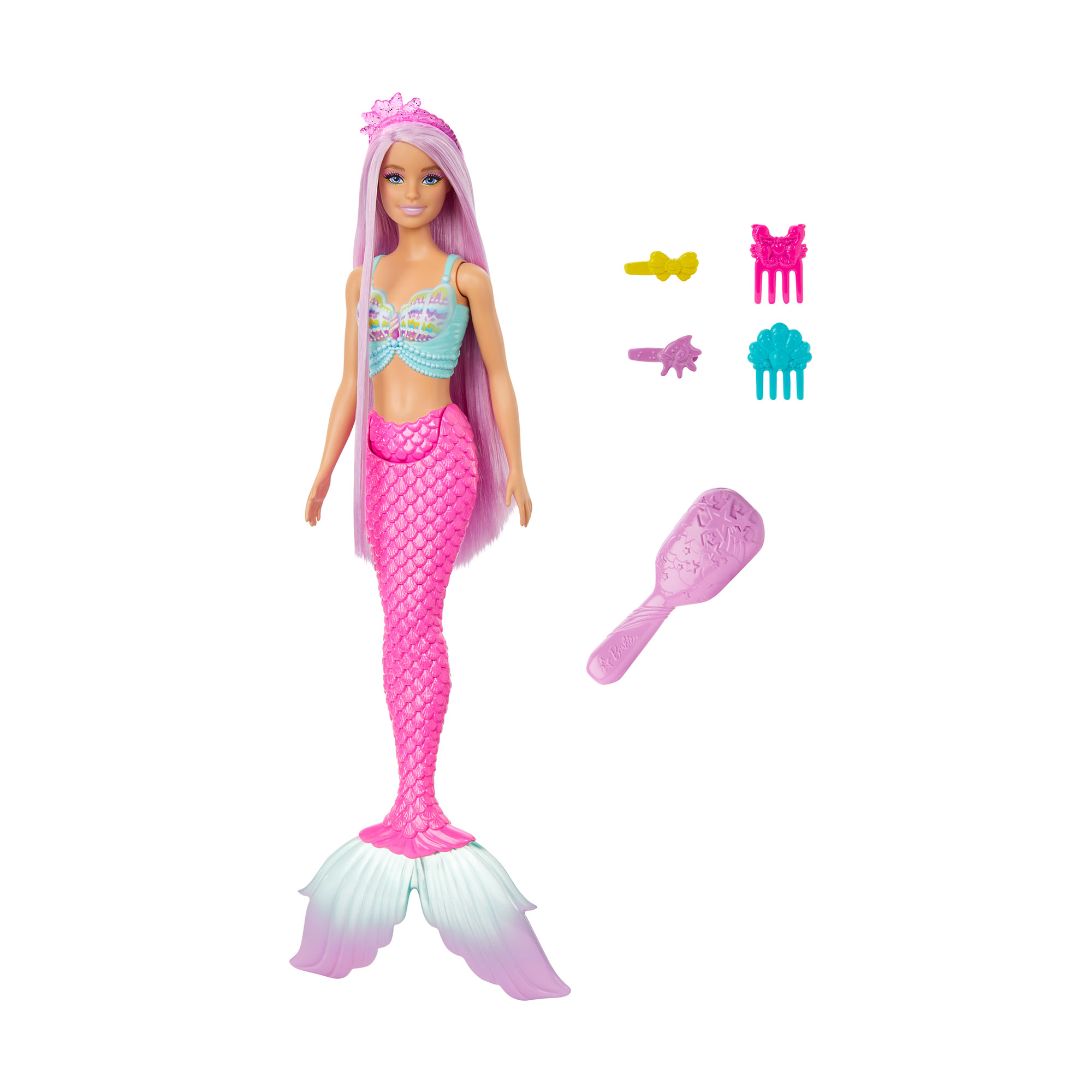 Лялька-русалонька Barbie Фантастичний світ Чарівні зачіски, з аксесуарами, від 3 років (HRR00)