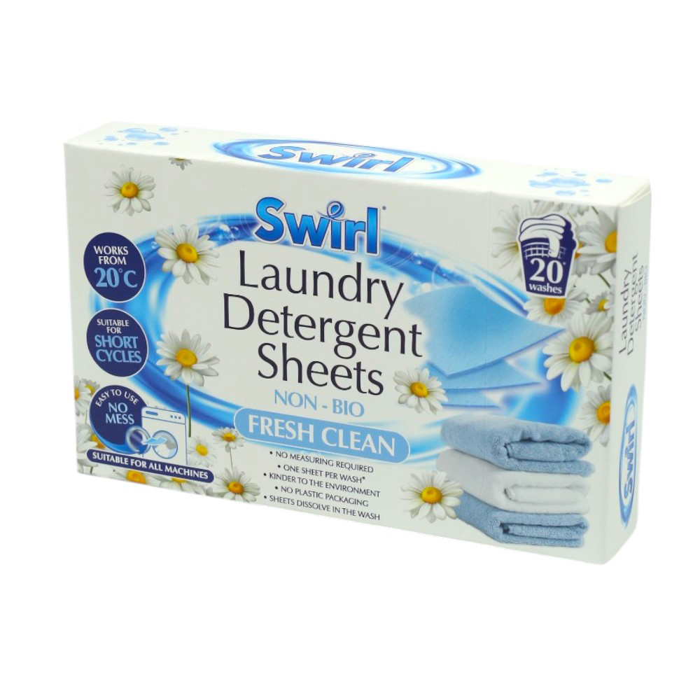 Листи прального порошку Swirl Laundry Detergent Sheets Свіжість, 20 циклів прання, 20 шт