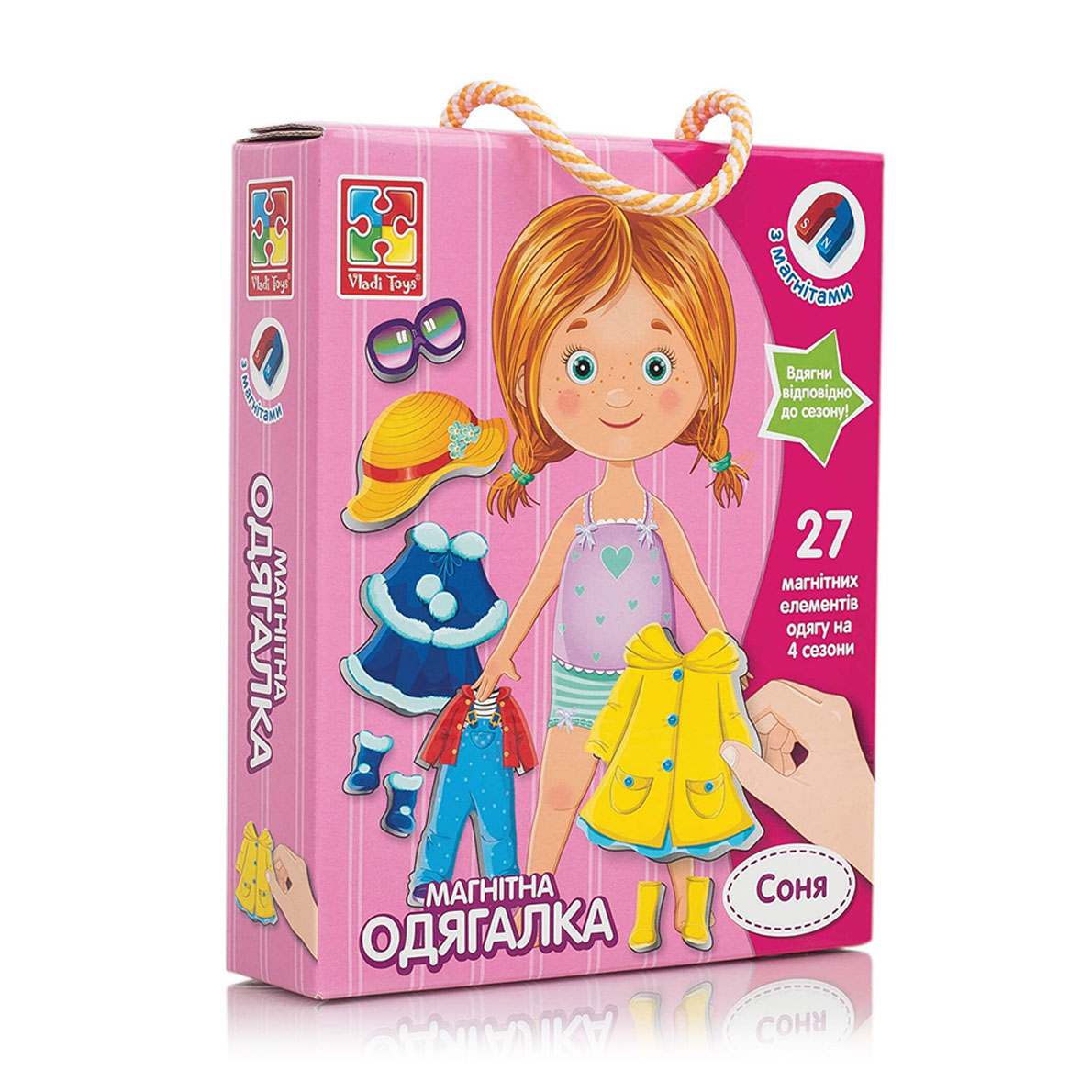 Магнітна гра-одягалка-одягалка Vladi Toys Соня, українською мовою, від 3 років, 28 деталей (VT3702-07)