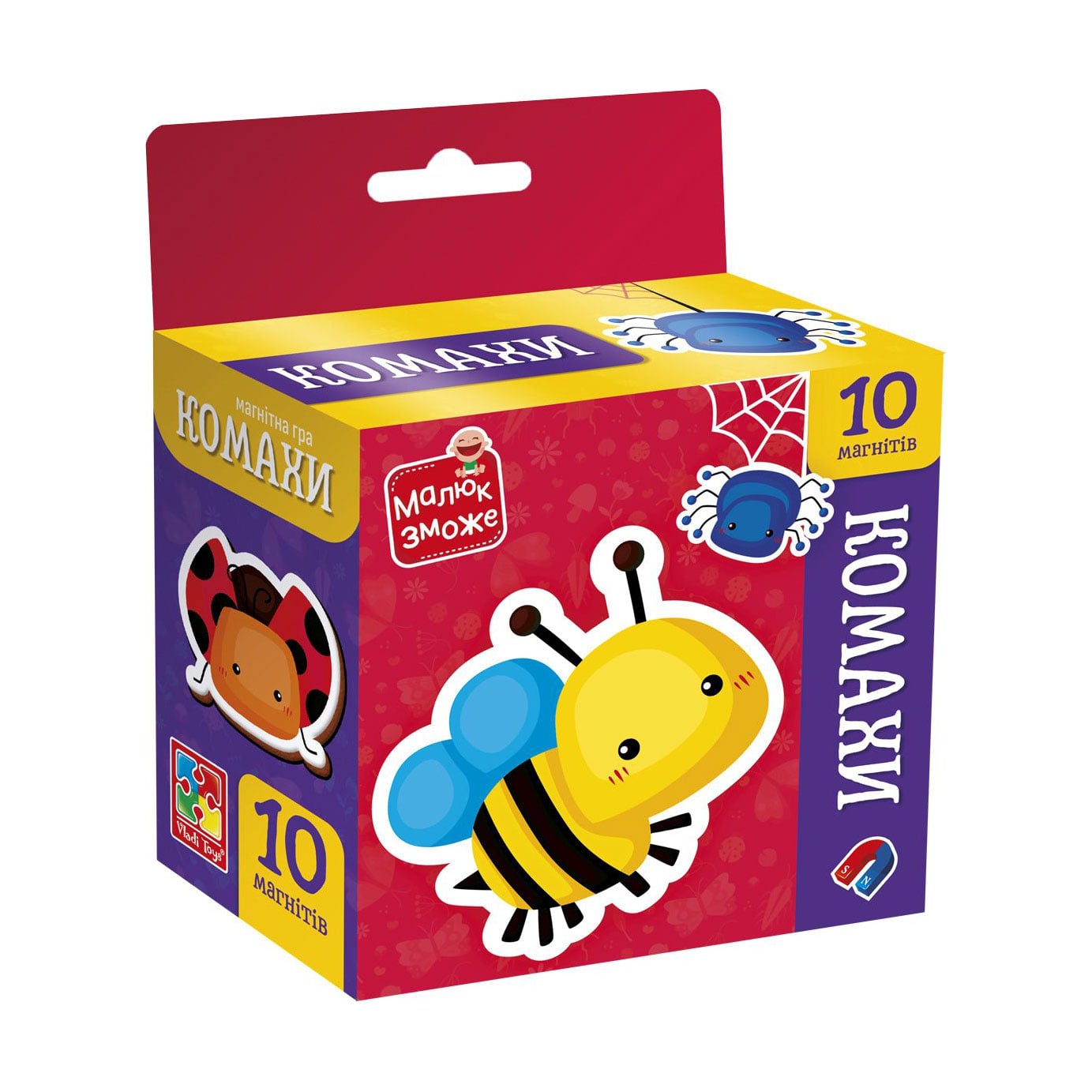 Магнітна гра Vladi Toys Комахи, 10 магнітів, від 3 років (VT3106-32)