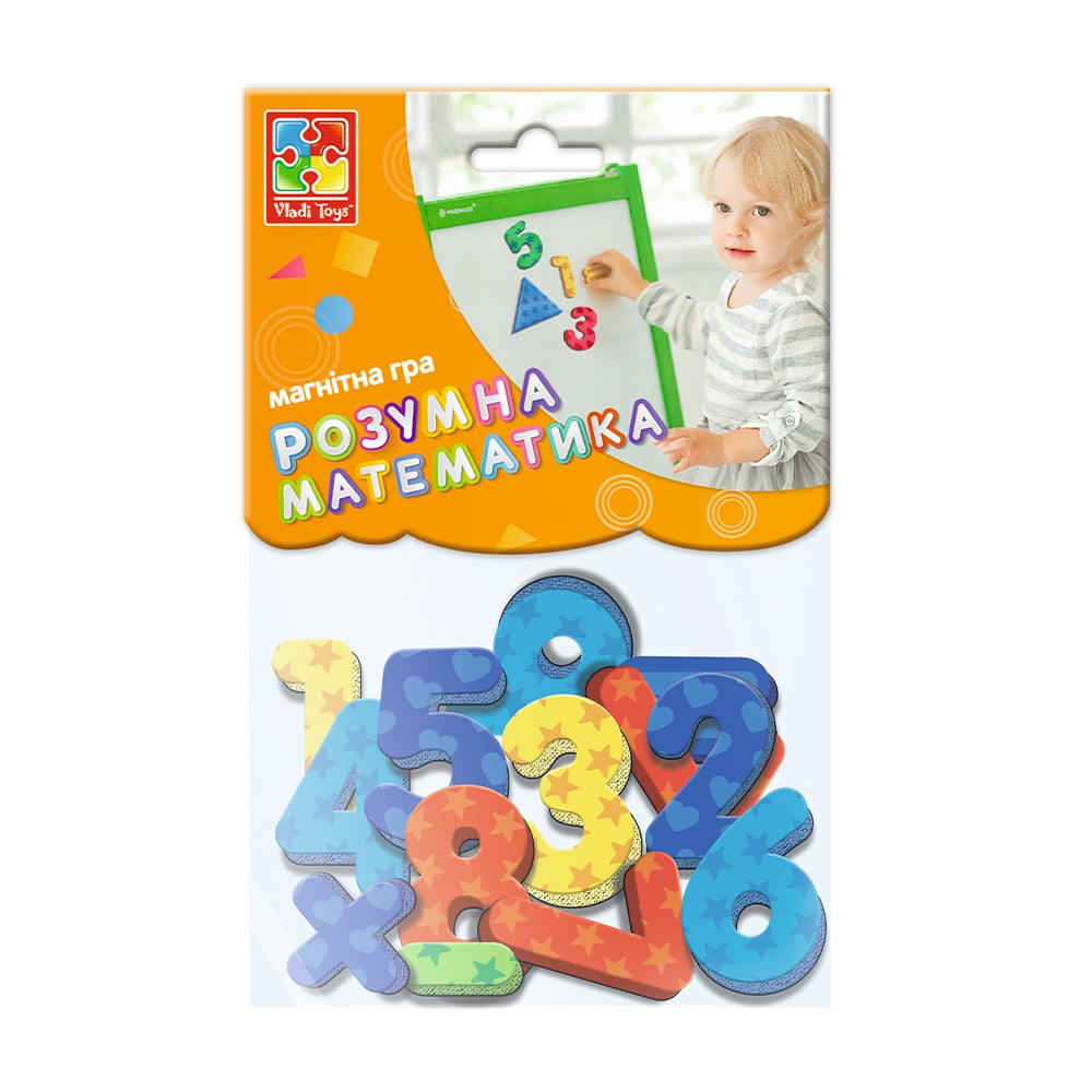 Магнітна гра Vladi Toys Розумна математика, 32 магніти, українською мовою, від 4 років (VT5900-01)